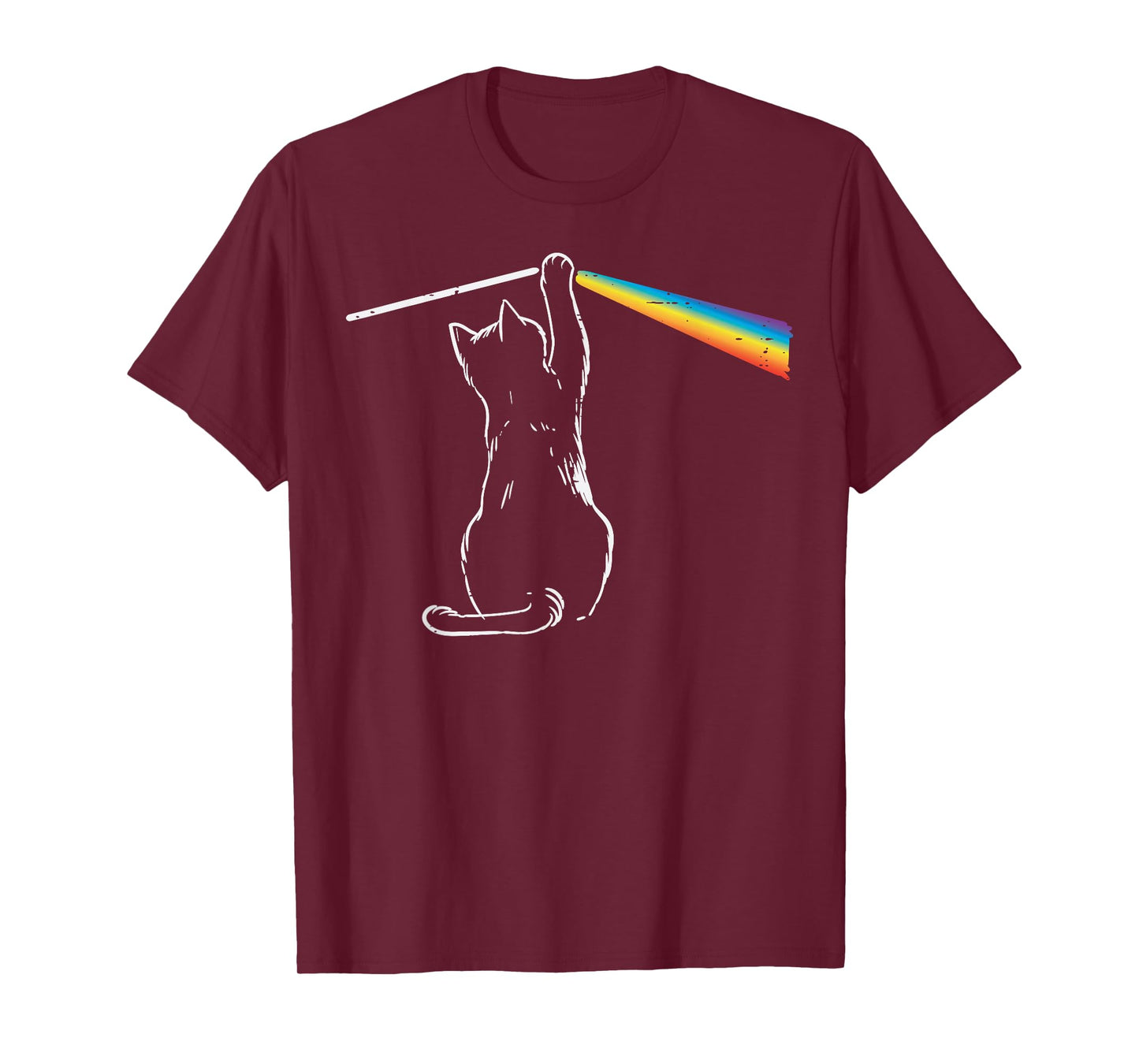 Cat Rainbow Light Cool Prism Science Spectral Men Women Kids T-Shirt