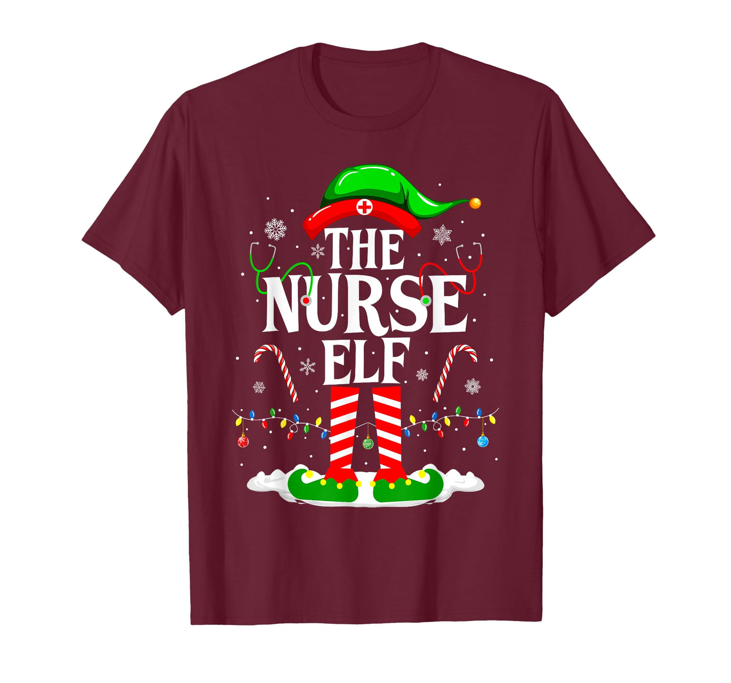 The Nurse Elf Christmas Cute Elf Nursing Christmas Nurse T-Shirt