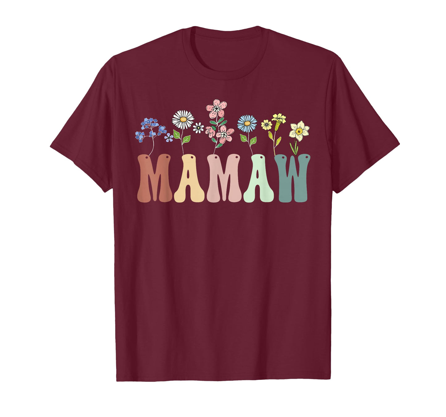 Mamaw Gifts Women Wildflower Floral Design Mamaw T-Shirt