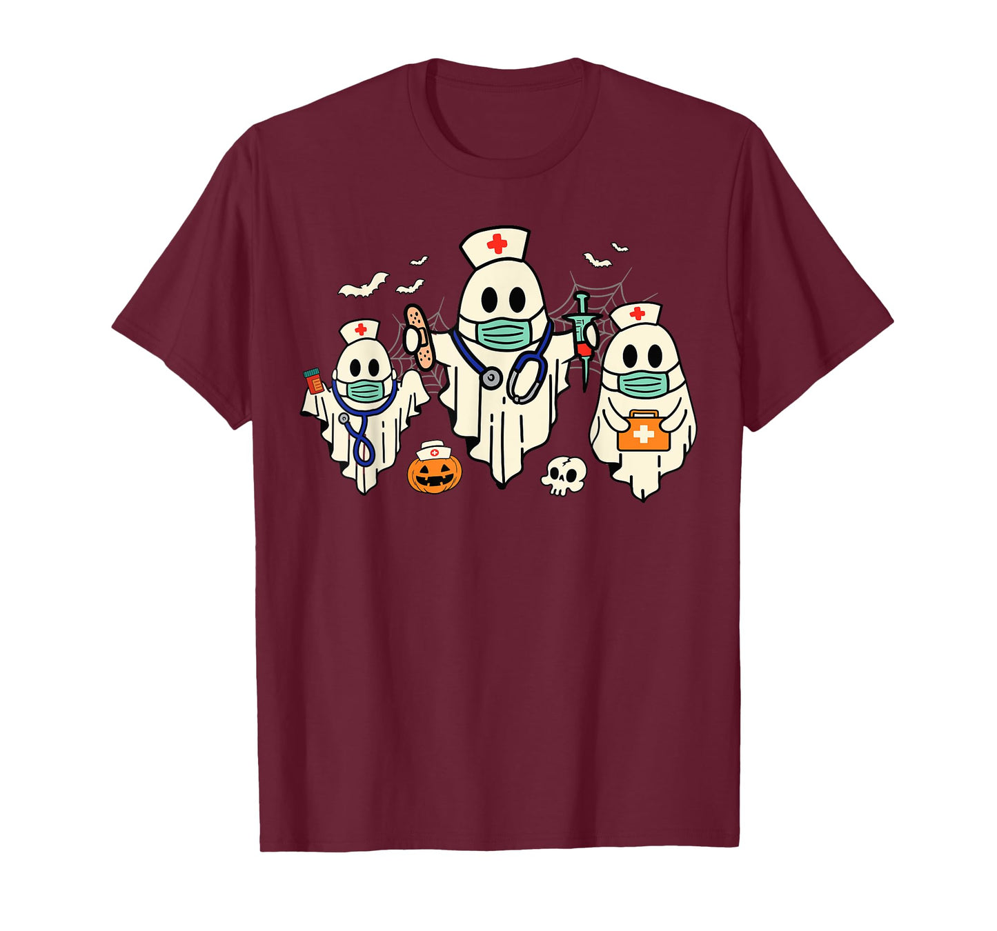Halloween Nurse Nursing Funny Health Worker RN Ghost Nurse T-Shirt
