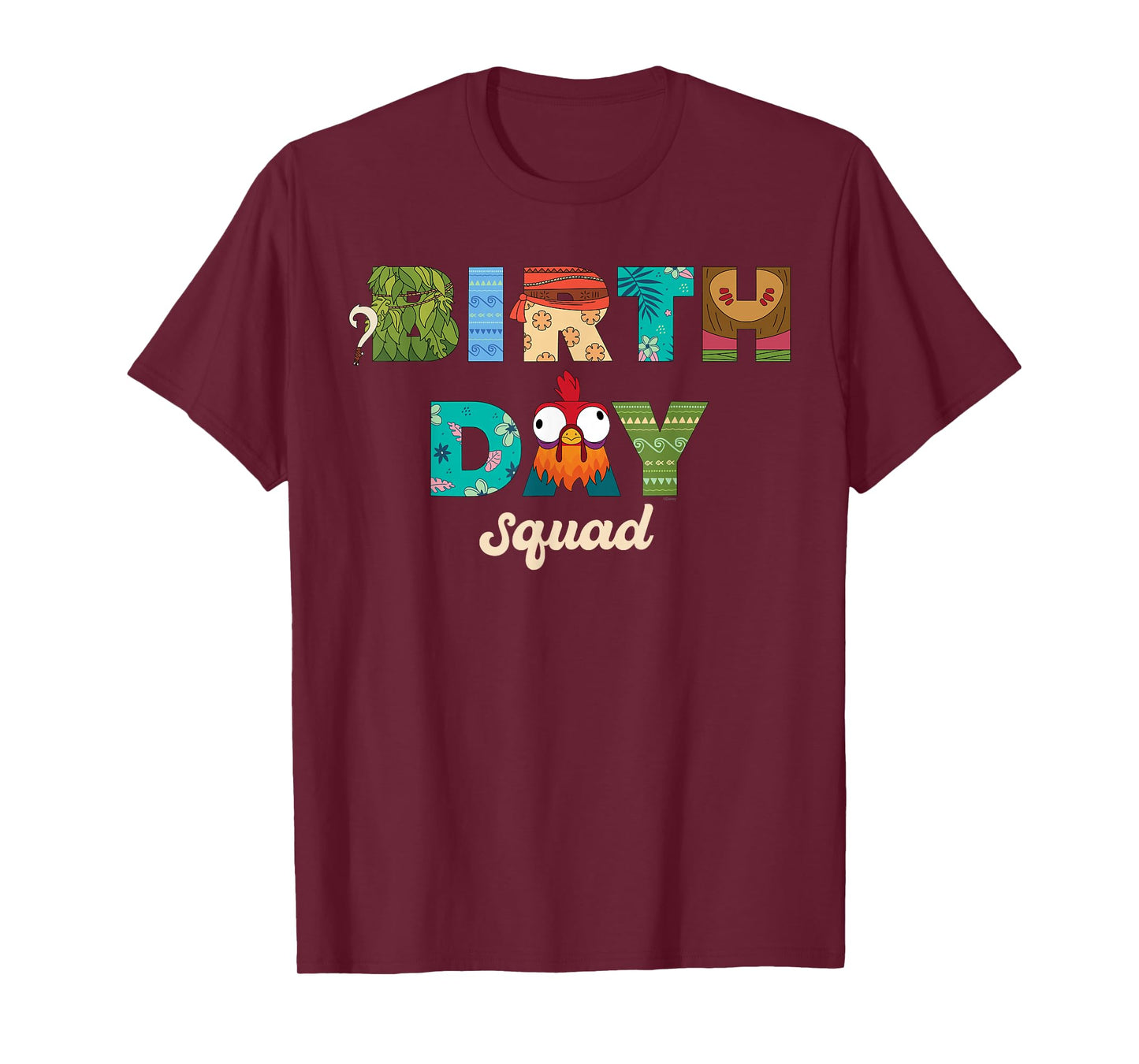 Disney Moana Big Letters "Birthday Squad" Birthday Party T-Shirt