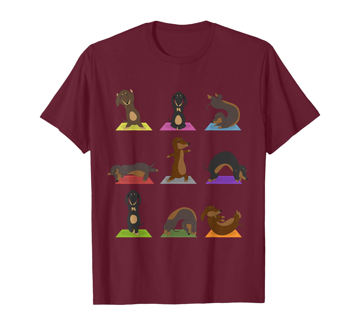 Yoga Dachshund Funny Meditation Dog Lover Zen Men Women T-Shirt