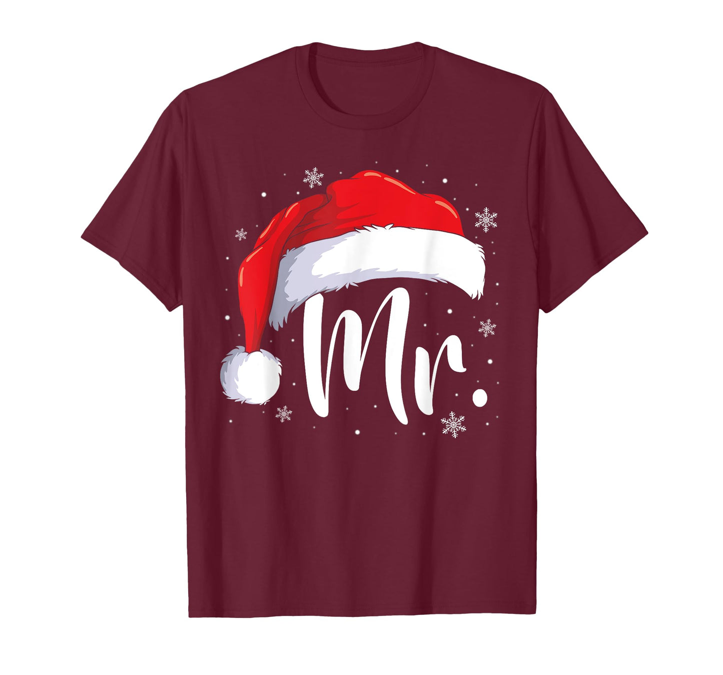 Mr and Mrs Claus Couples Matching Christmas Pajamas Santa T-Shirt