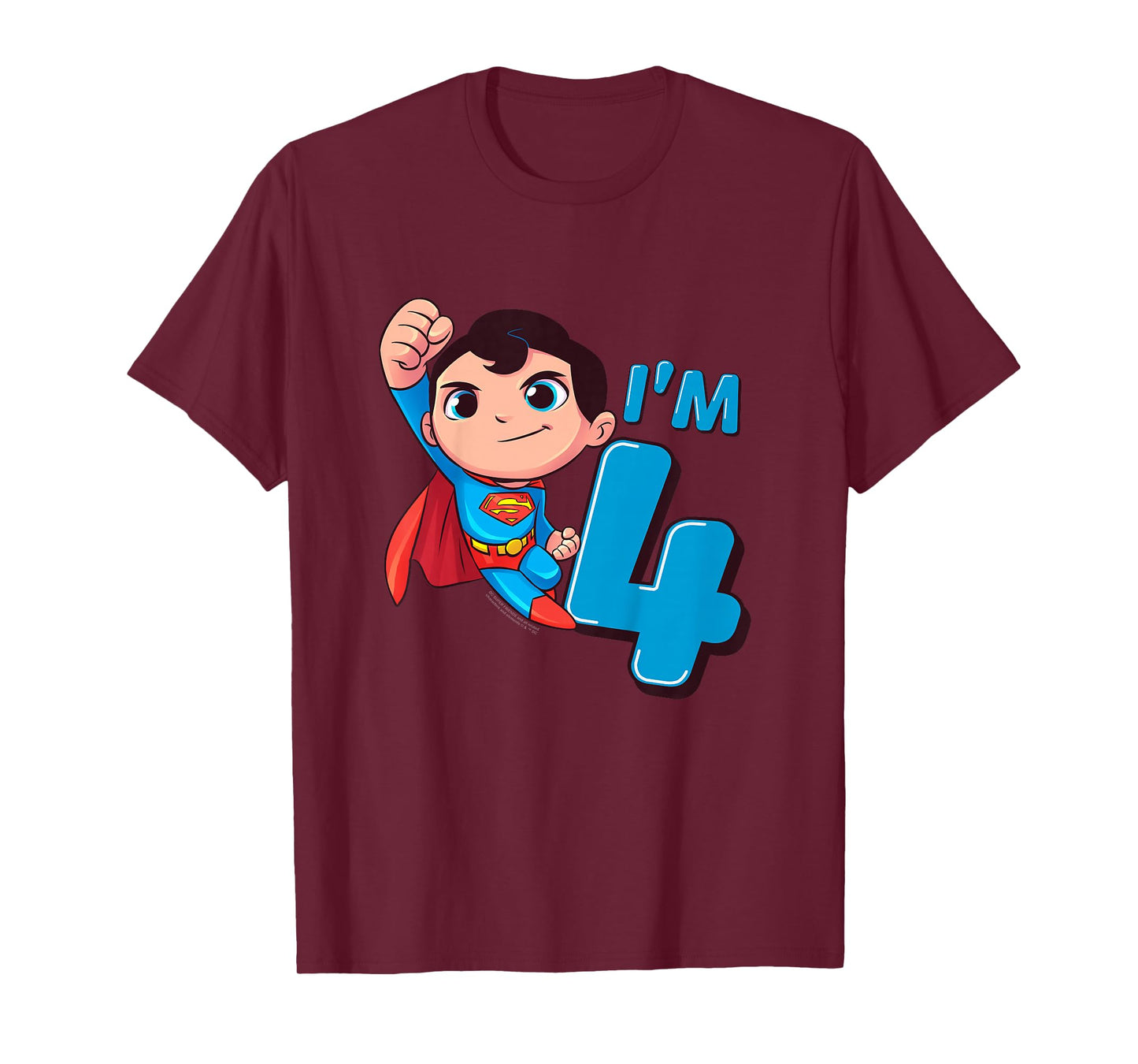 Kids Superman 4th Birthday Cute I'm 4 T-Shirt