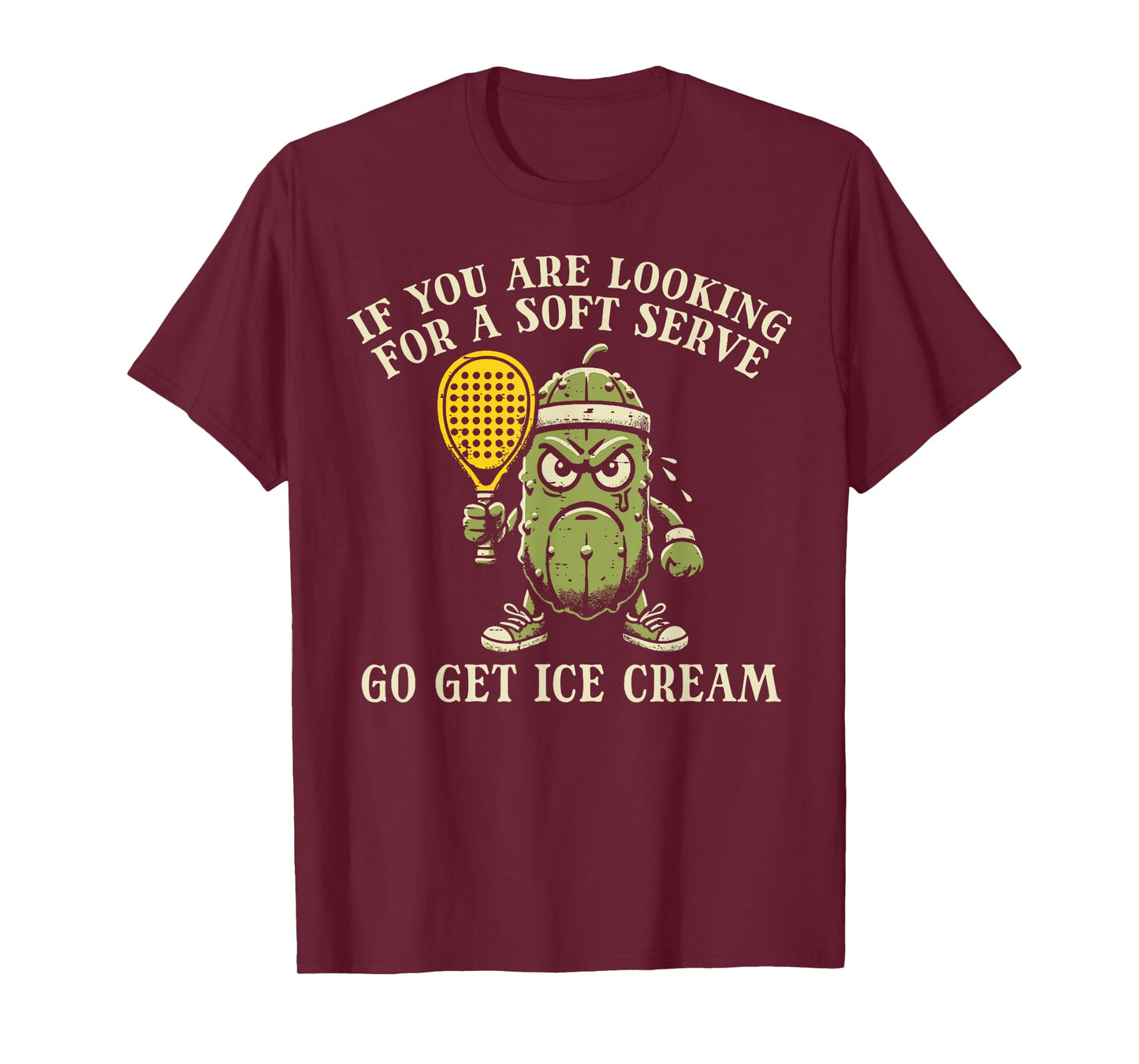 Want Soft Serve Ice Cream Pickle Ball Pickleball Women Men T-Shirt