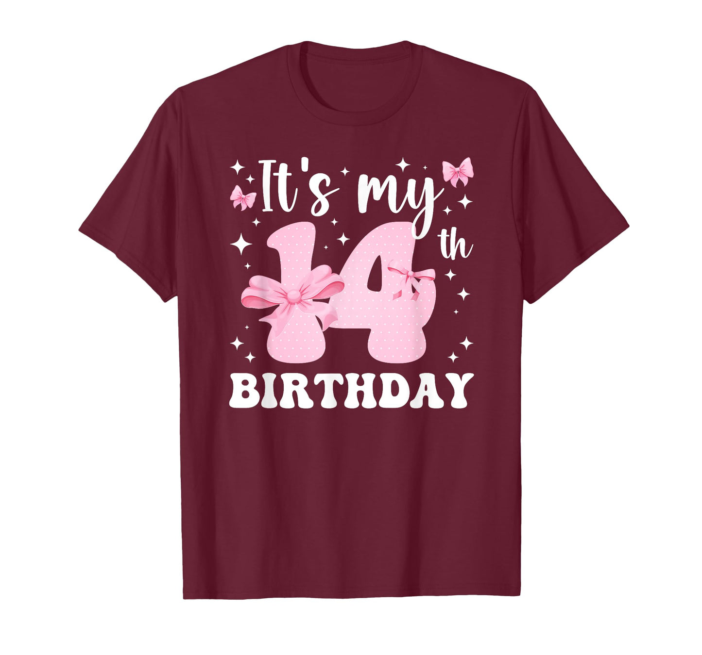 14th Coquette Themed Birthday Fourteen Year Old Girl Bow T-Shirt