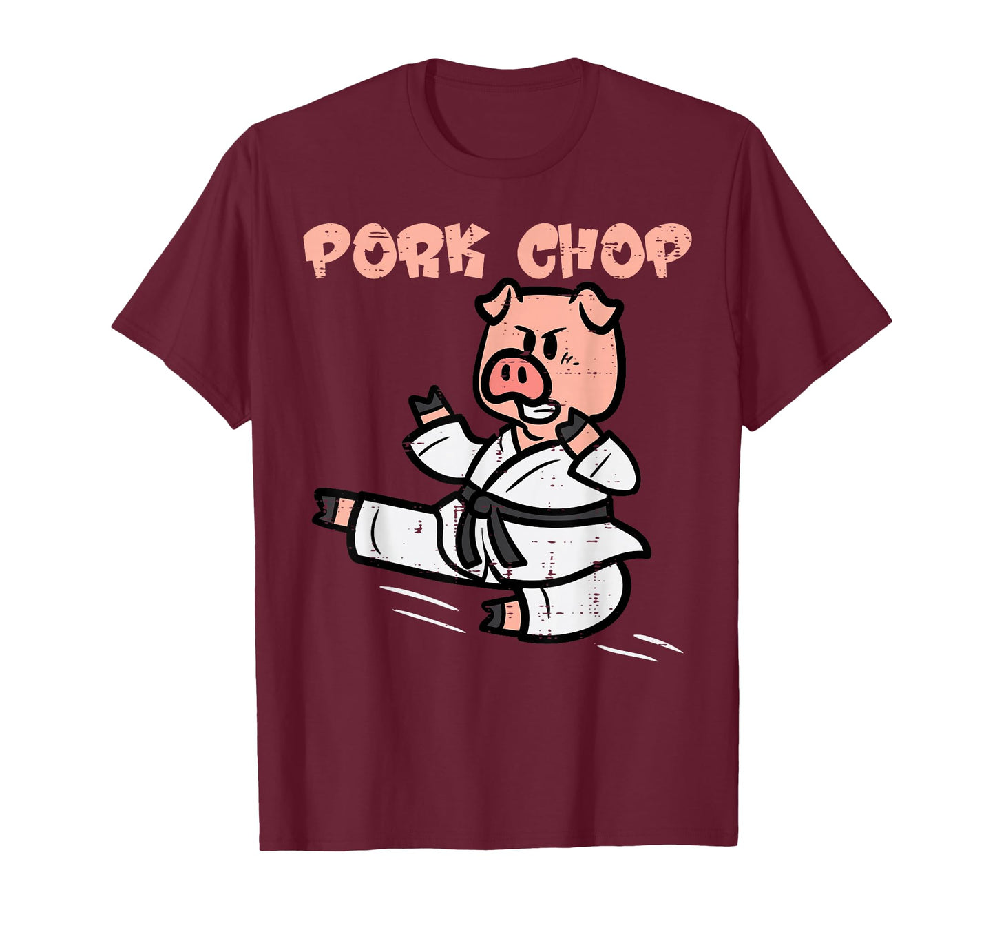 Pig Karate Pork Chop Funny Hog Swine Pun Men Boys Kids Women T-Shirt
