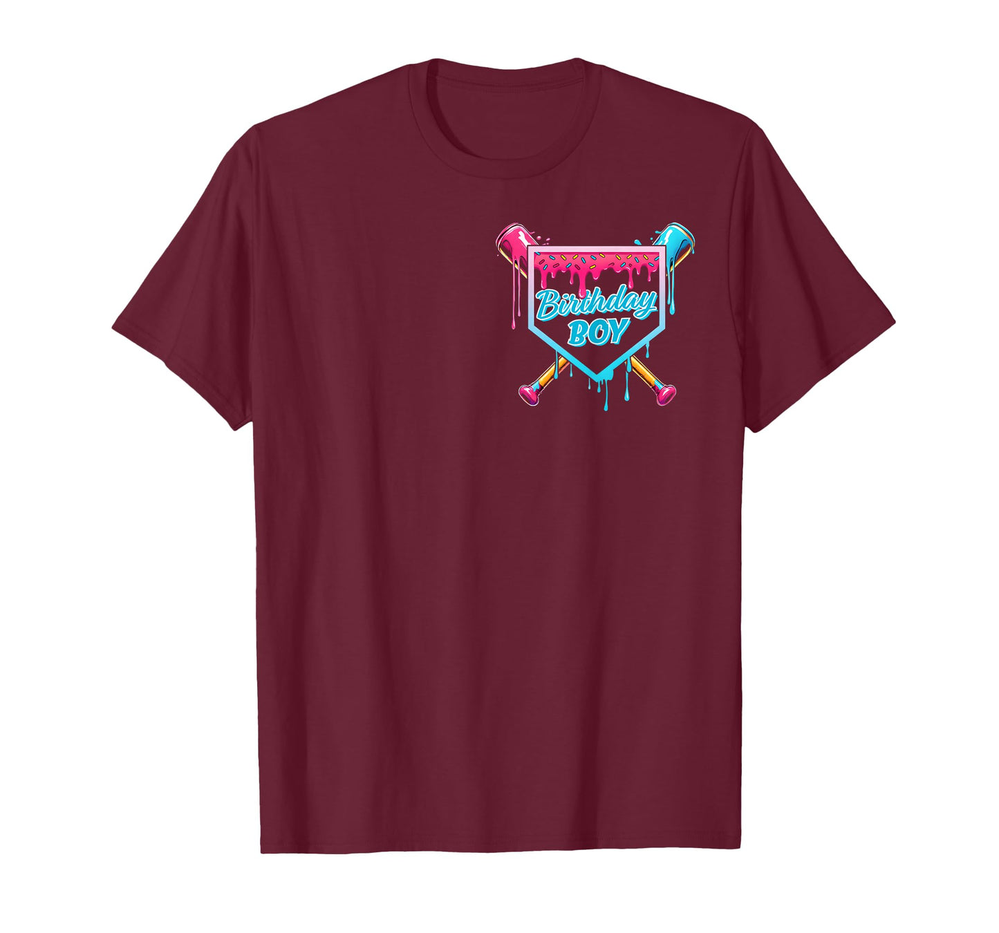 Baseball 6 Year Old Ice Cream Drip 6th Birthday Boy Number 6 T-Shirt