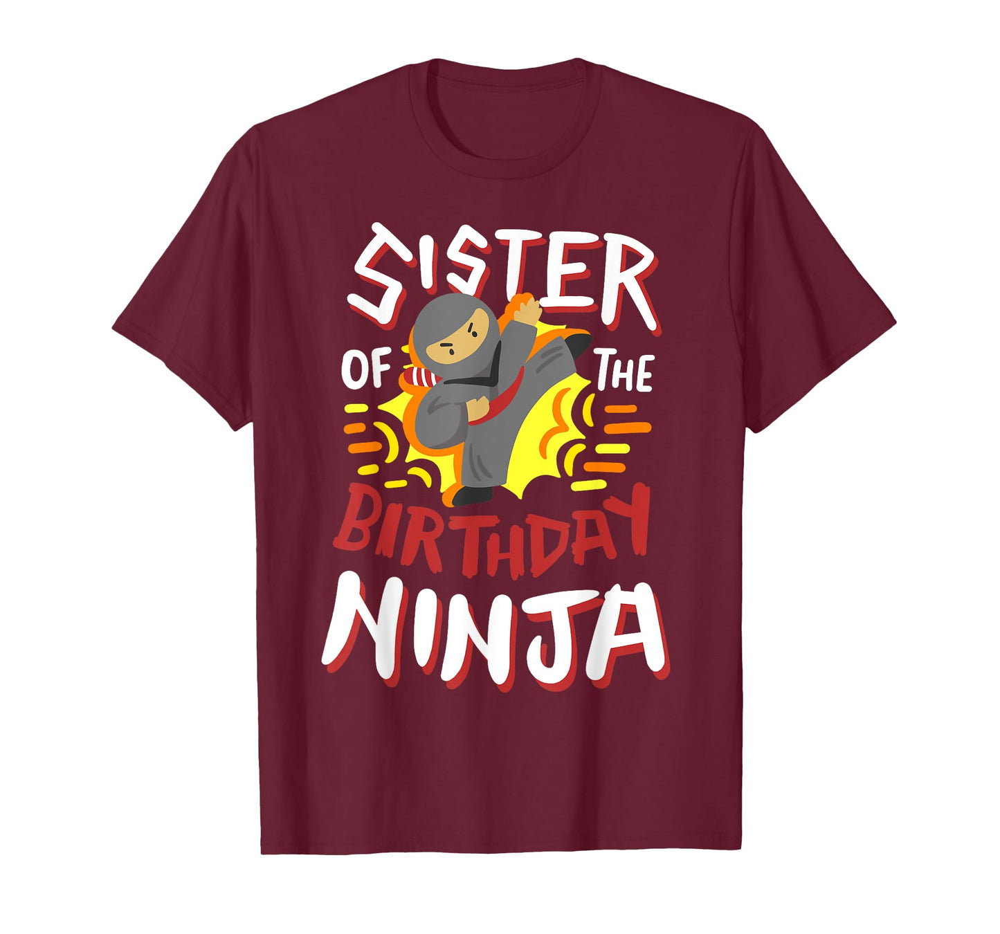 Sister Of The Birthday Ninja Karate Kids Bday Party Family T-Shirt
