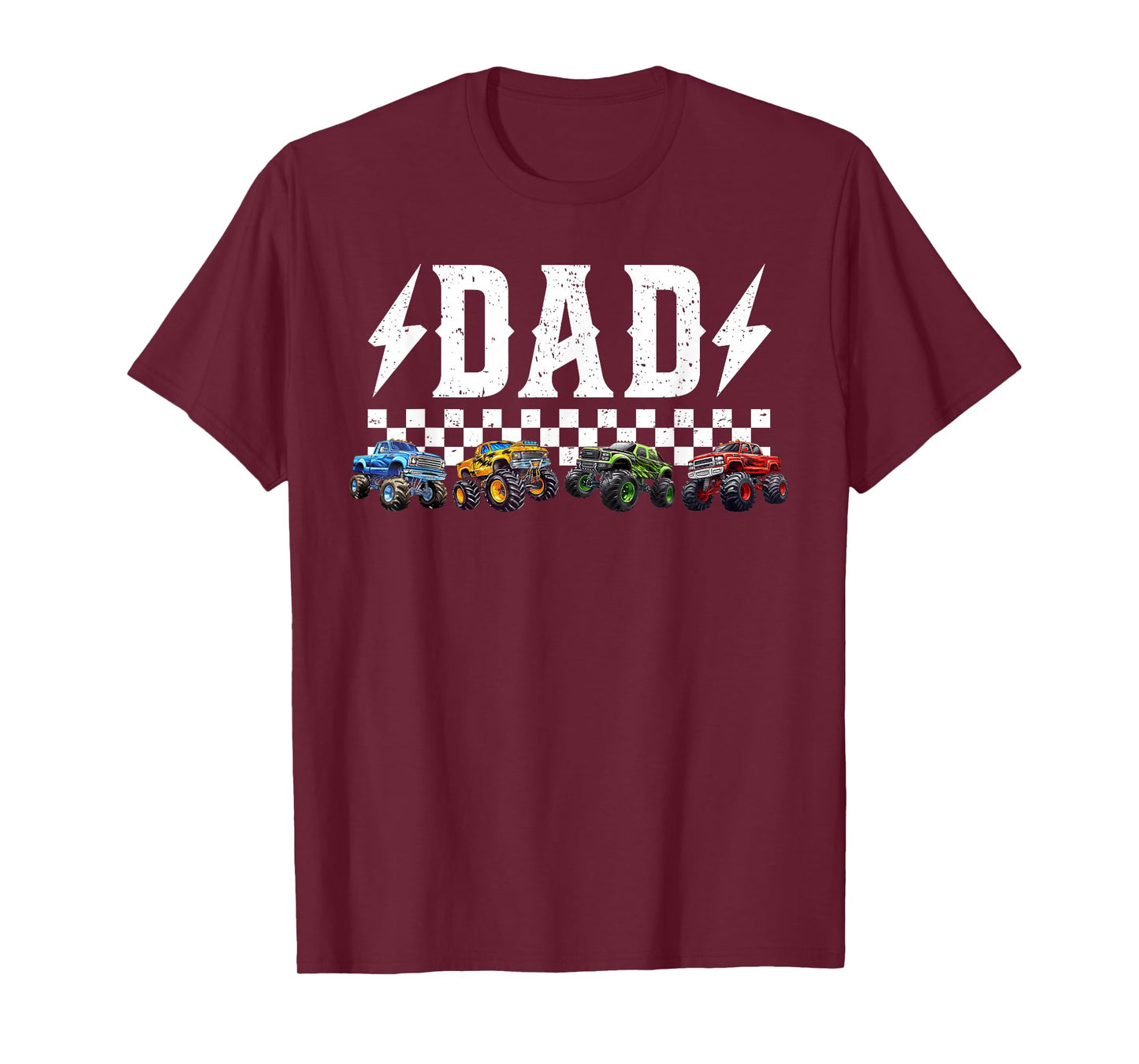 Dad Retro Monster Truck Family Crew Birthday Matching T-Shirt
