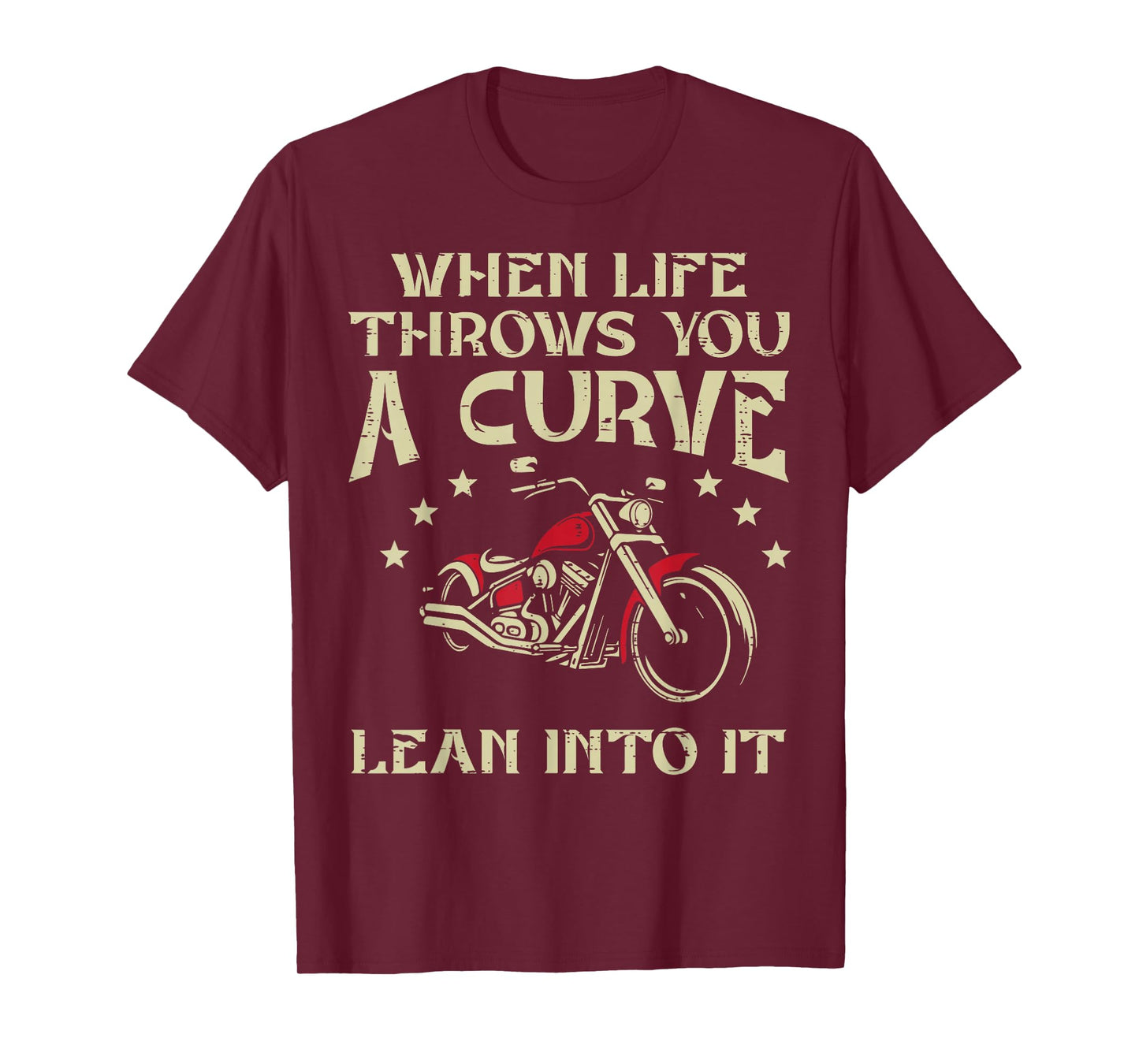 Biker When Life Throws You A Curve Motorcycle Men Women Kids T-Shirt