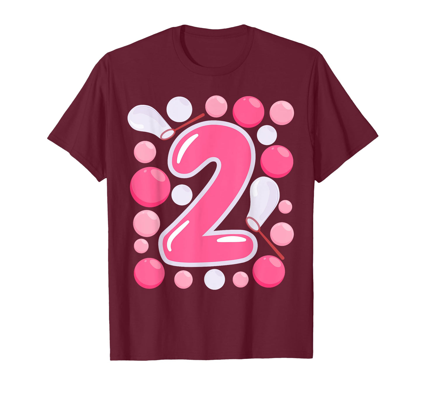 Two 2nd Bubble Birthday Themed Birthday Party Girl Kids T-Shirt