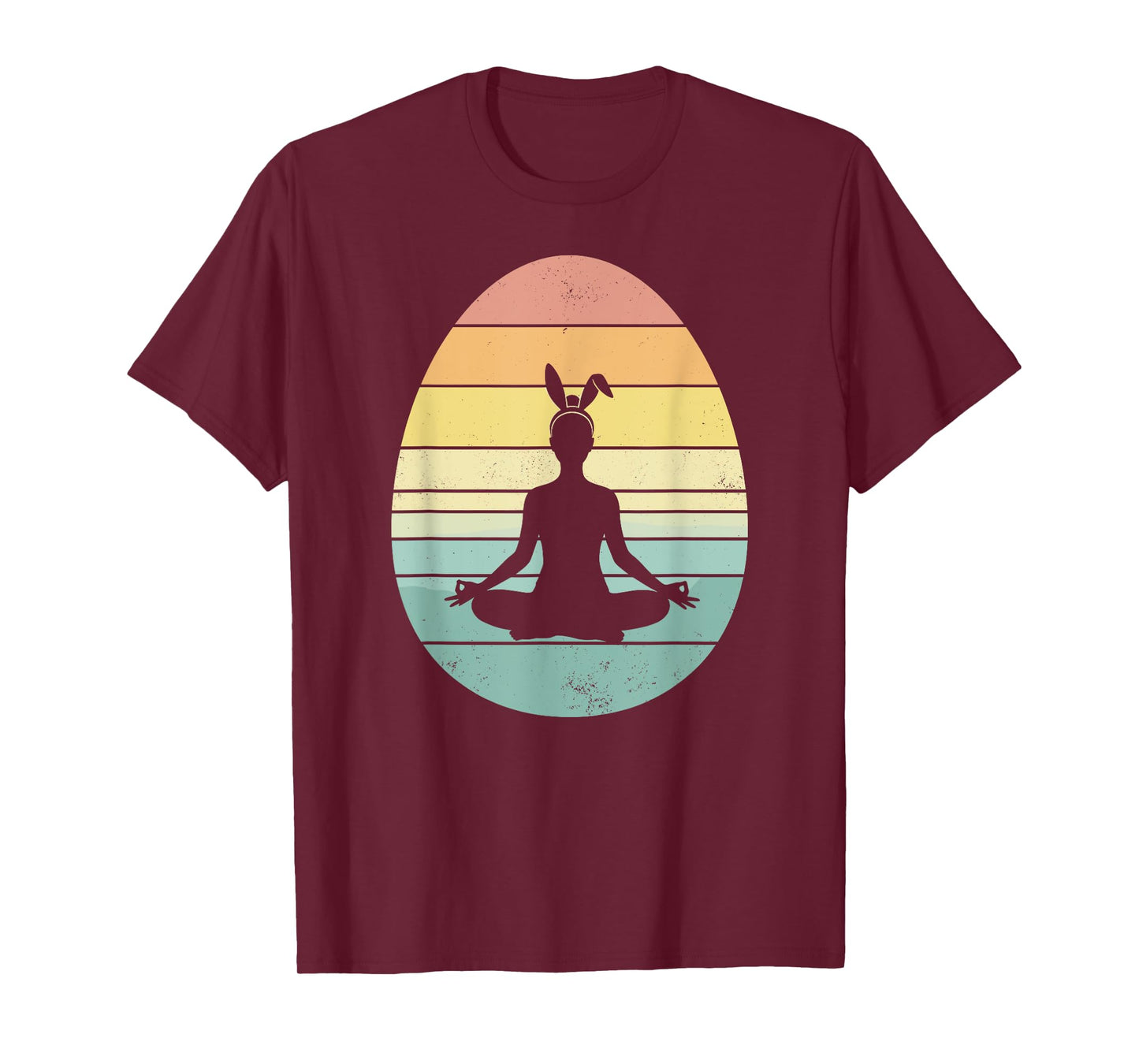 Retro Yoga Easter Egg Easter Day Mediation Womens Mens Kids T-Shirt