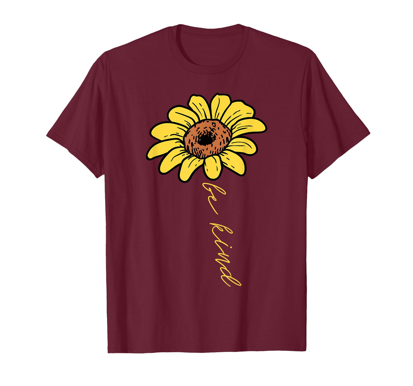Sunflower Be Kind Retro Positivity Motivational Sayings Gift T-Shirt
