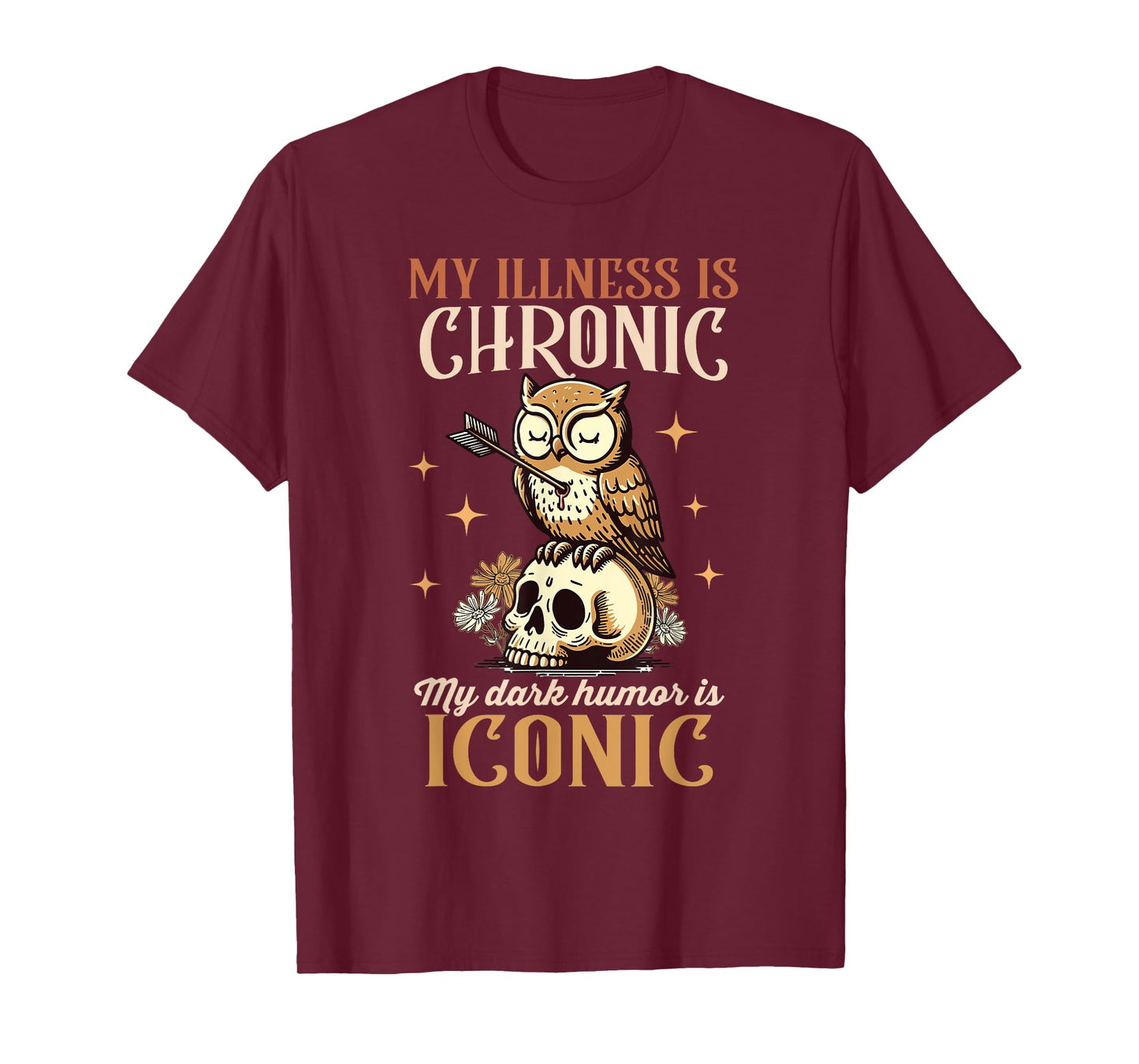 Chronic Spoonie My Illness Is Chronic My Dark Humor Iconic T-Shirt