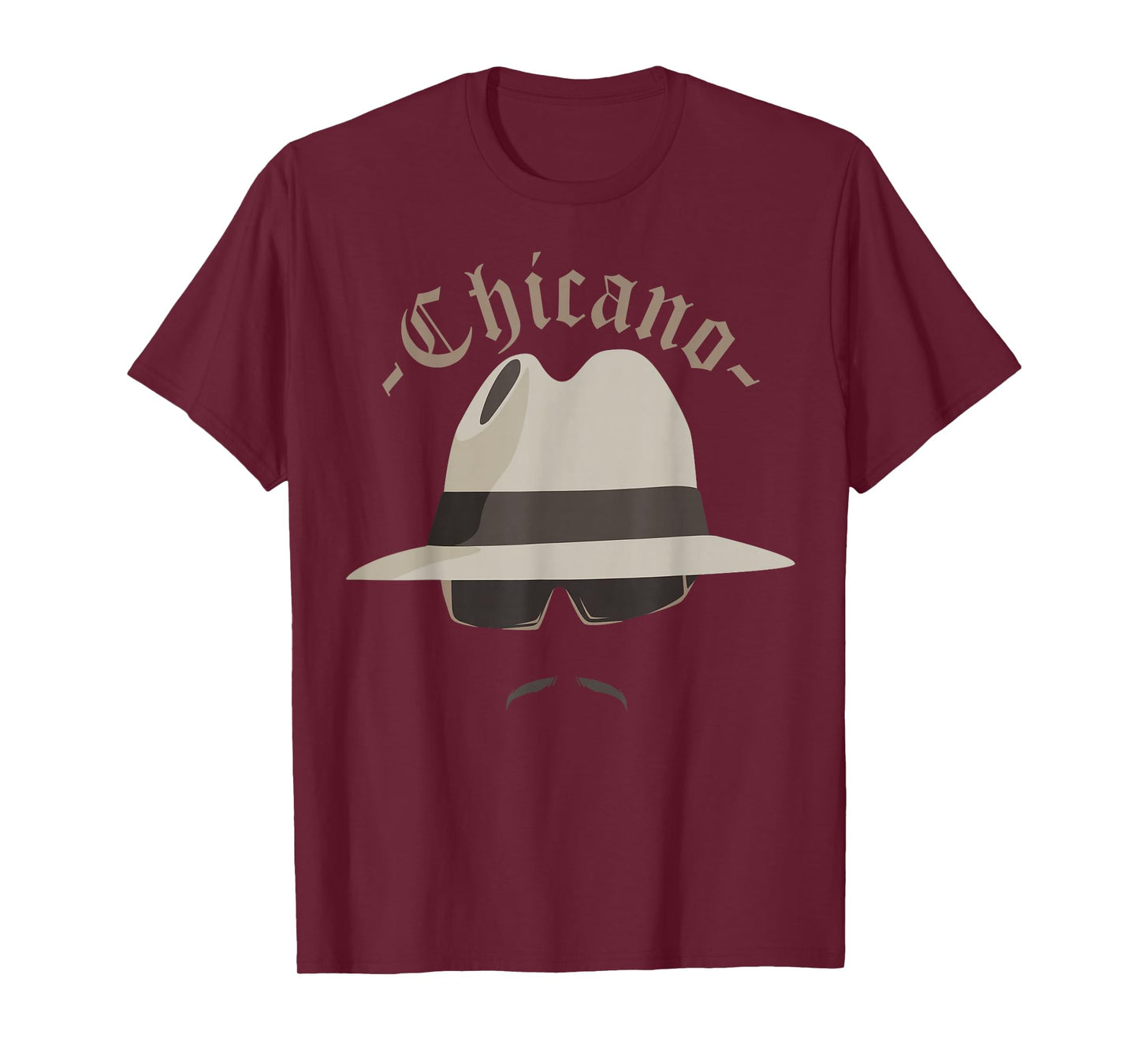 Lowrider Hat Chicano Moustache T-Shirt