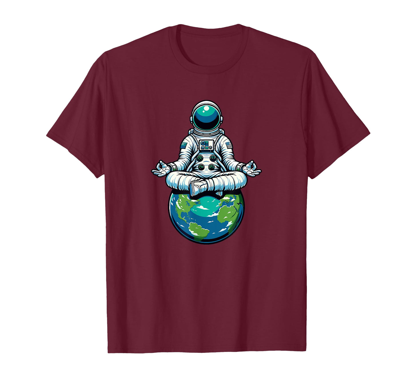 Meditating Astronaut Earth Planet Meditation T-Shirt