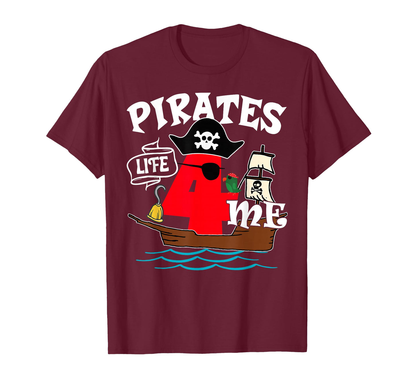 Pirates Life 4 Me 4th Birthday Boy 4 Years Old Birthday Vibe T-Shirt