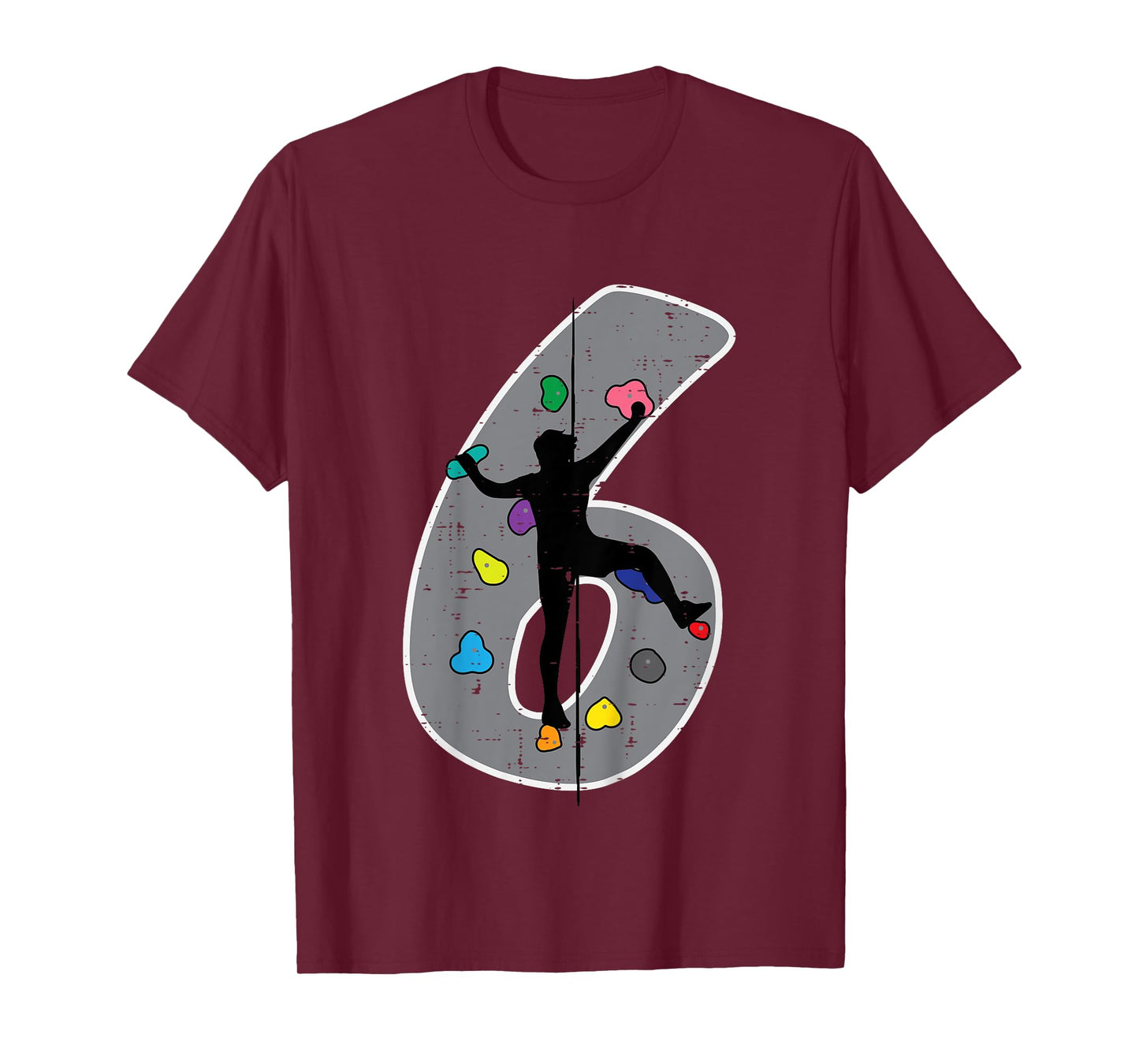 6th Birthday Rock Climbing 6 Six Year Old Bday Boys Girls T-Shirt