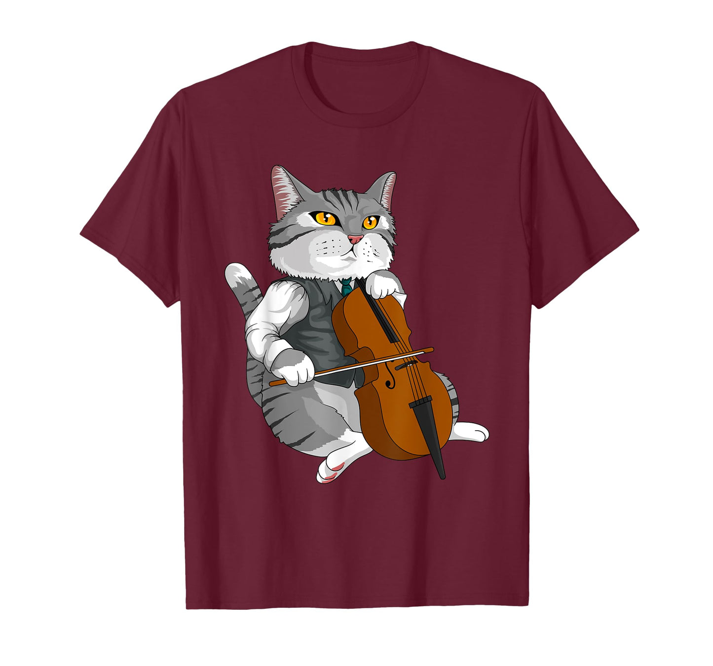 Cat Playing Cello Violin musical instrument T-Shirt