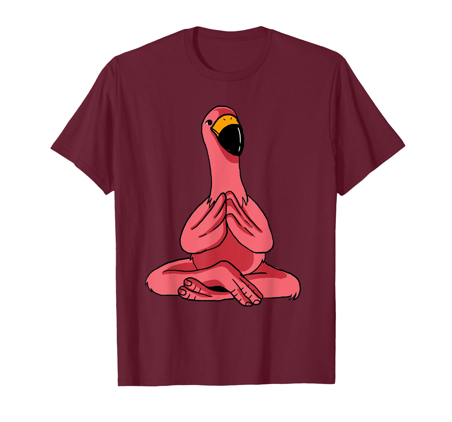 Meditating Exercise Tropical Animal Gift Men Women Cute Yoga Flamingos Funny Pink Water Bird Meditation Lovers Unisex-Adults, Unisex-Kids T-Shirt