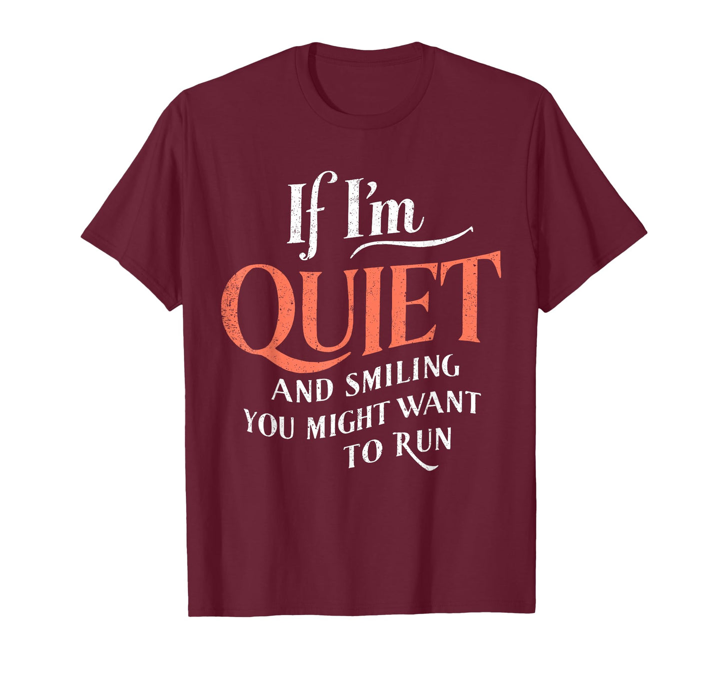 If I'm Quiet And Smilling You Might Want To Run Funny Humor T-Shirt