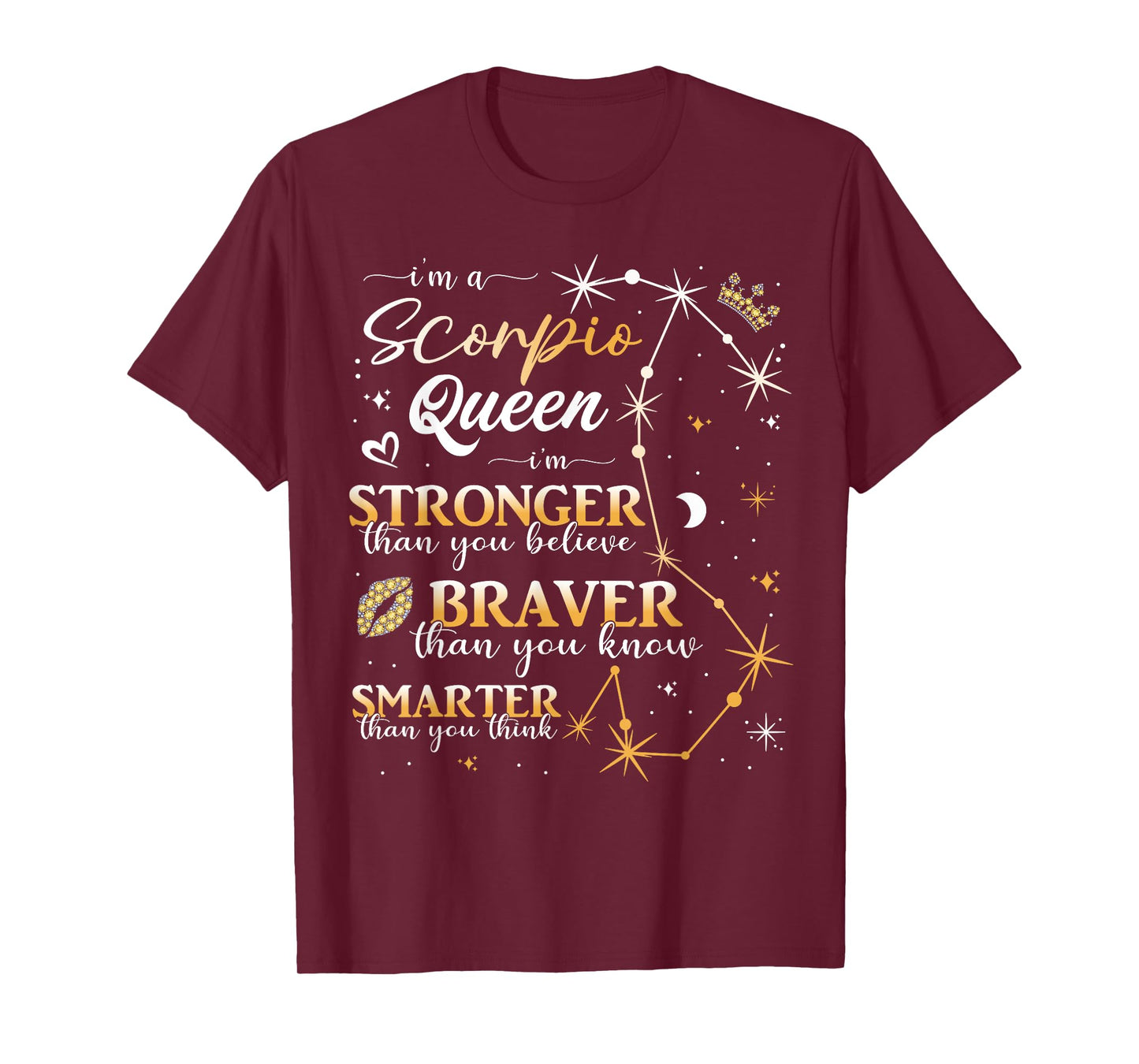 Scorpio Queen Scorpio Zodiac Sign Birthday Women Girls Lady T-Shirt