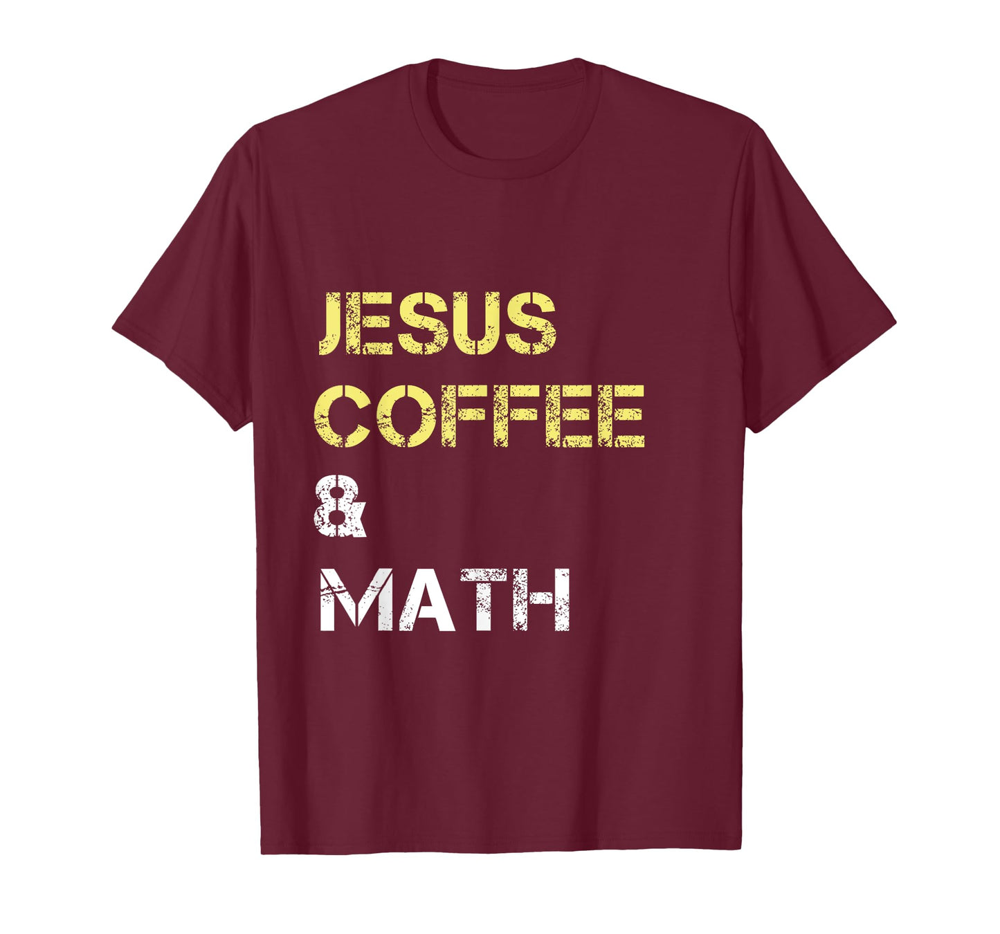 Jesus Coffee & Math Mathematics Math Themed T-Shirt Black Unisex-Adults Small Classic Fit Short Sleeve Crew Neck T-Shirt