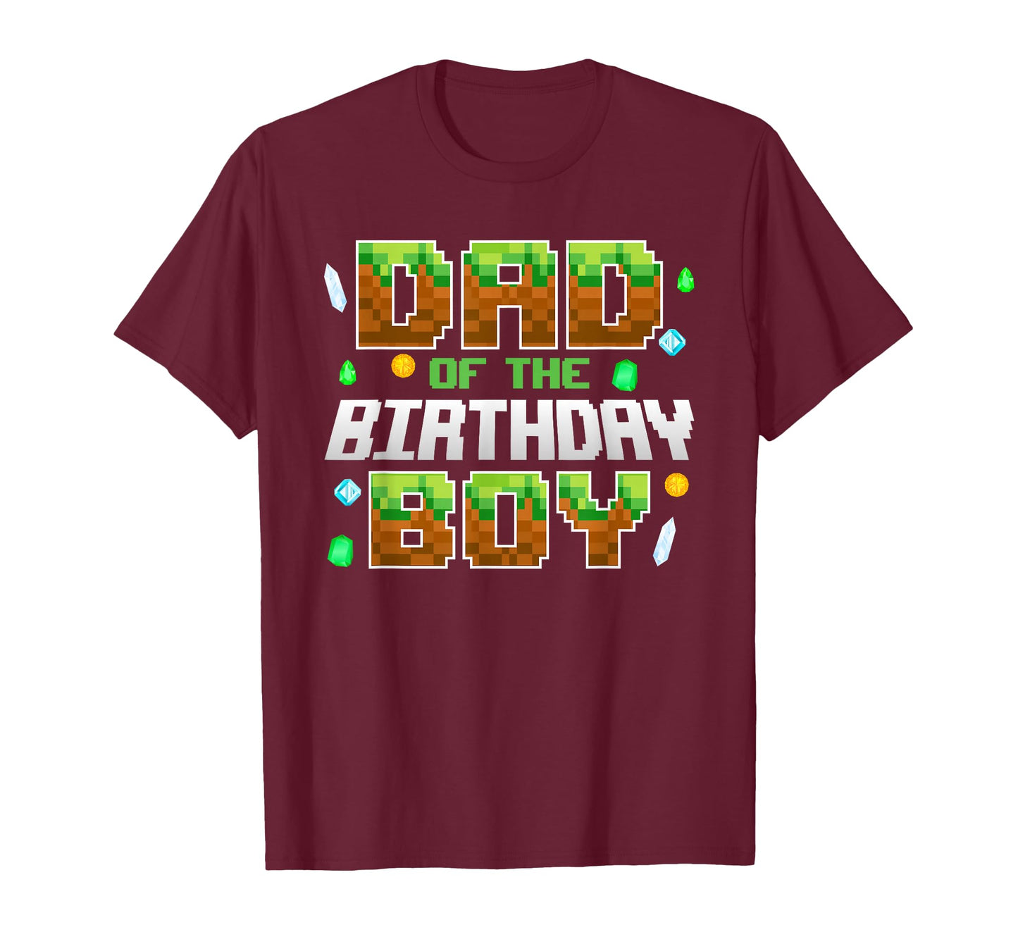 Dad Of The Birthday Boy Birthday Party Gamer Pixel Number T-Shirt