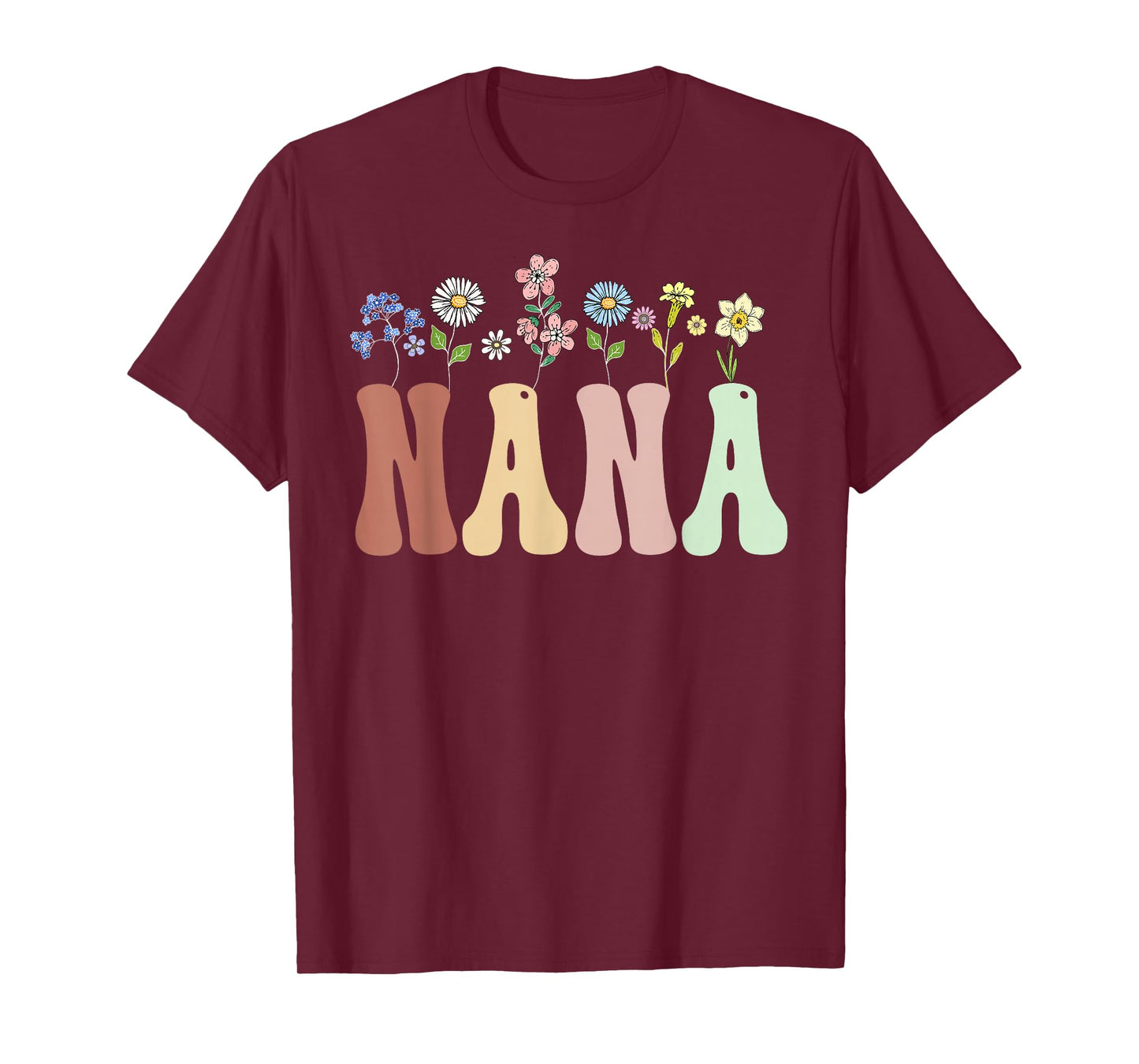 Nana Gifts Women Wildflower Floral Design Nana T-Shirt