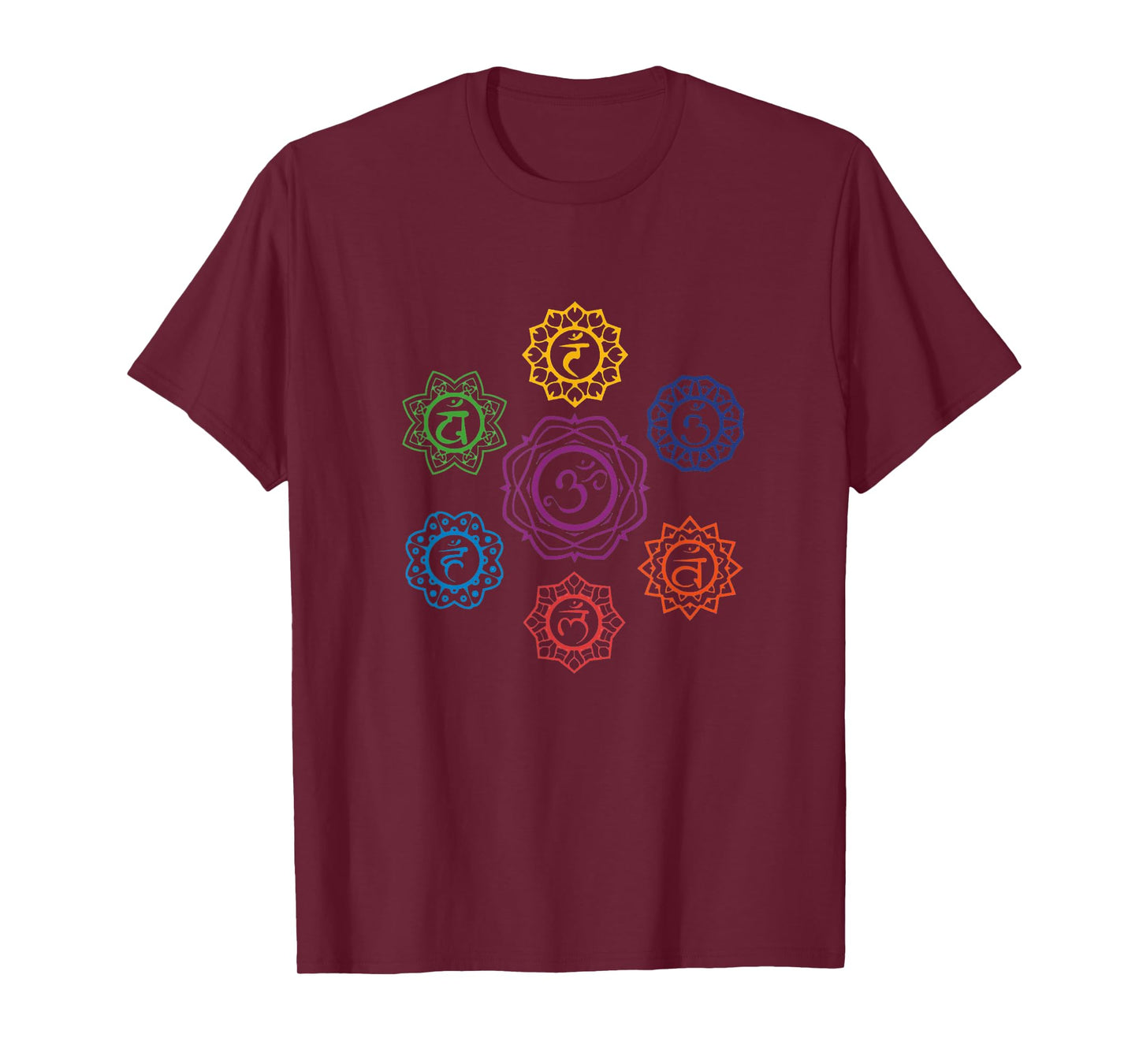 Chakras Yoga Sacred Geometry OM Namaste Kundalini Meditation T-Shirt
