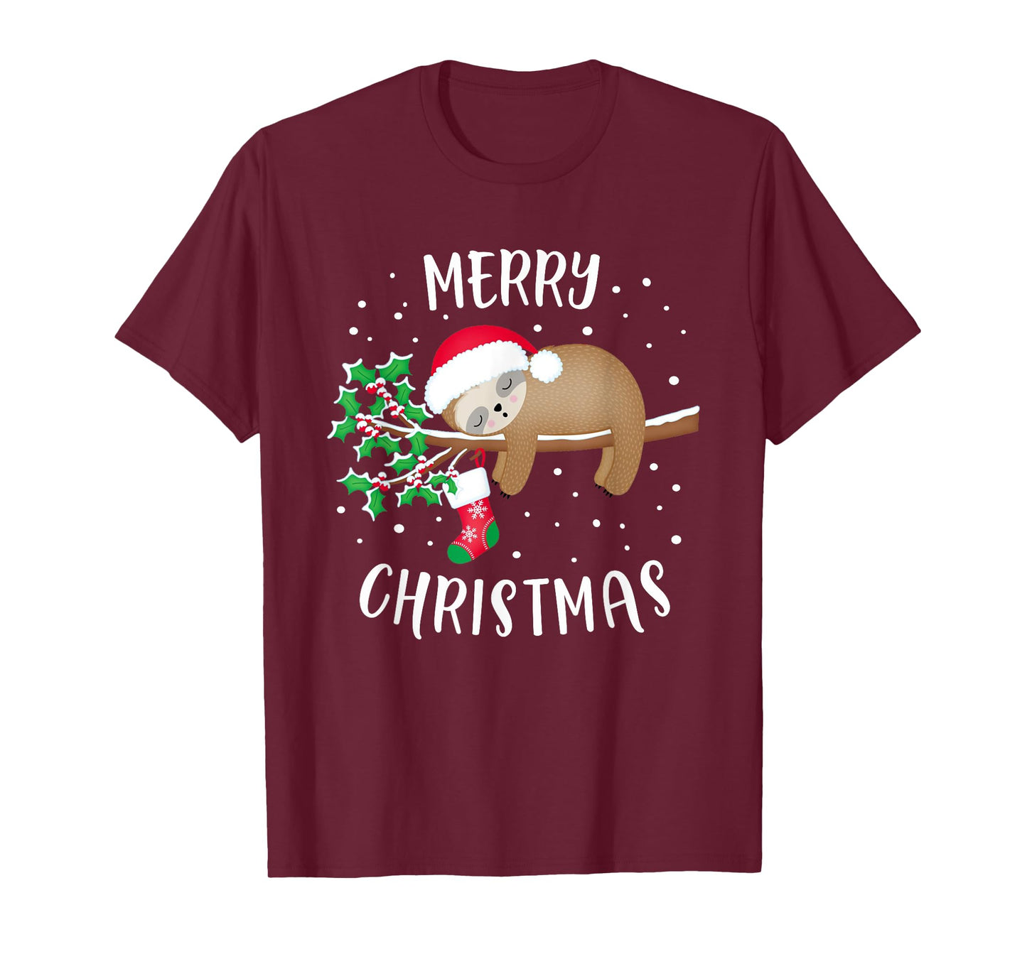Merry Christmas Cute Sloth Xmas Outfit Matching Family T-Shirt