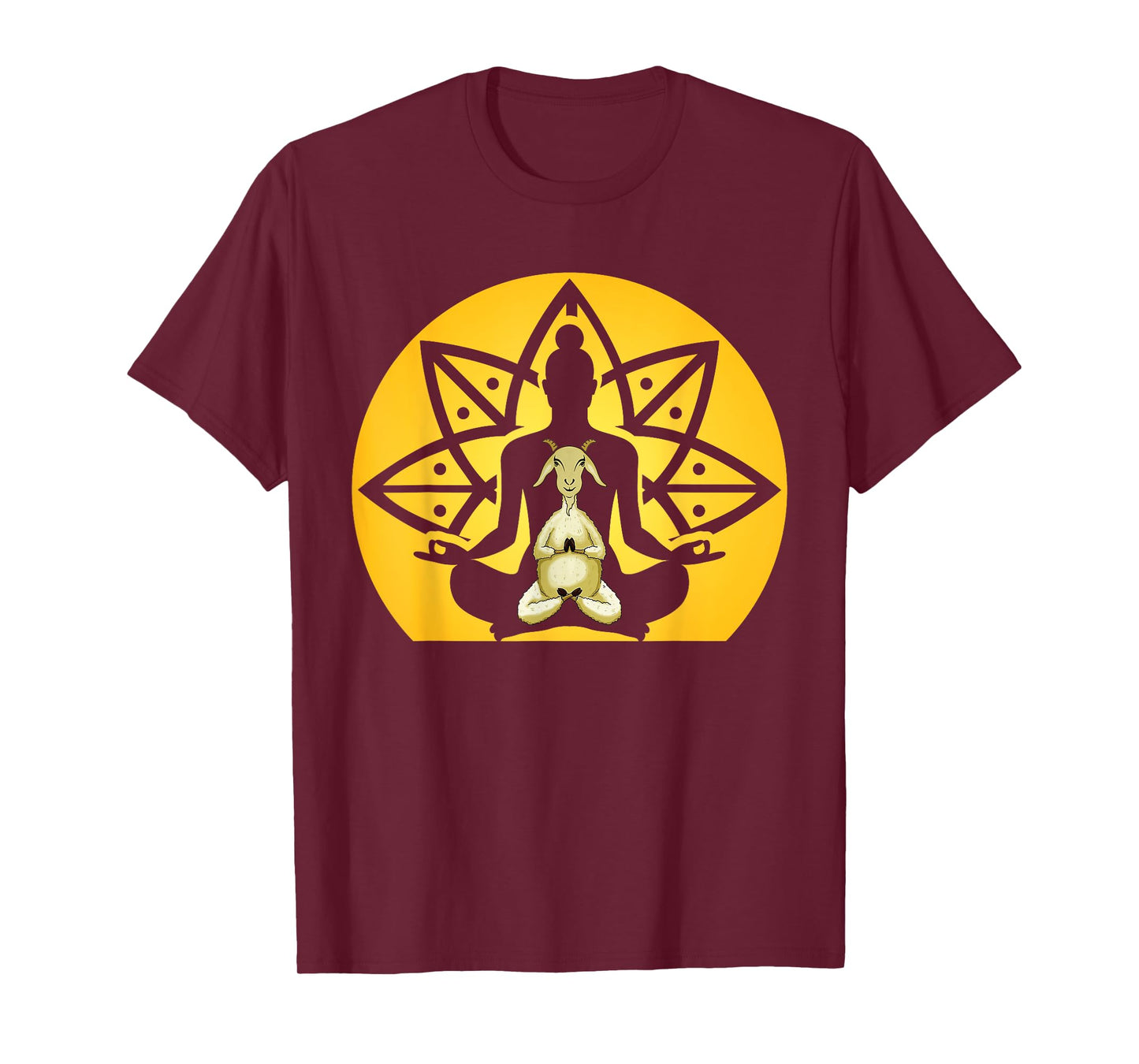 Spiritual Calm Goat Inside Buddha Meditating Yoga Yogi Pose T-Shirt