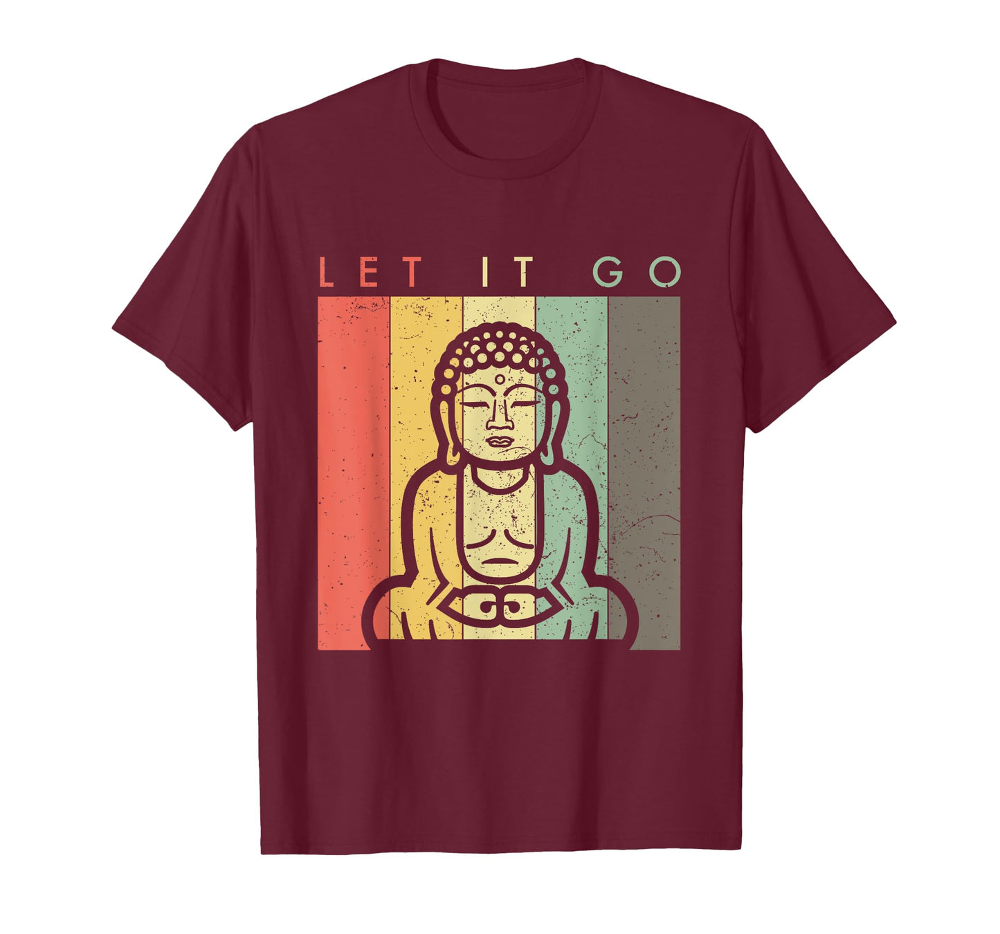 Retro Vintage Buddha Meditation - Let It Go - Spiritual T-Shirt