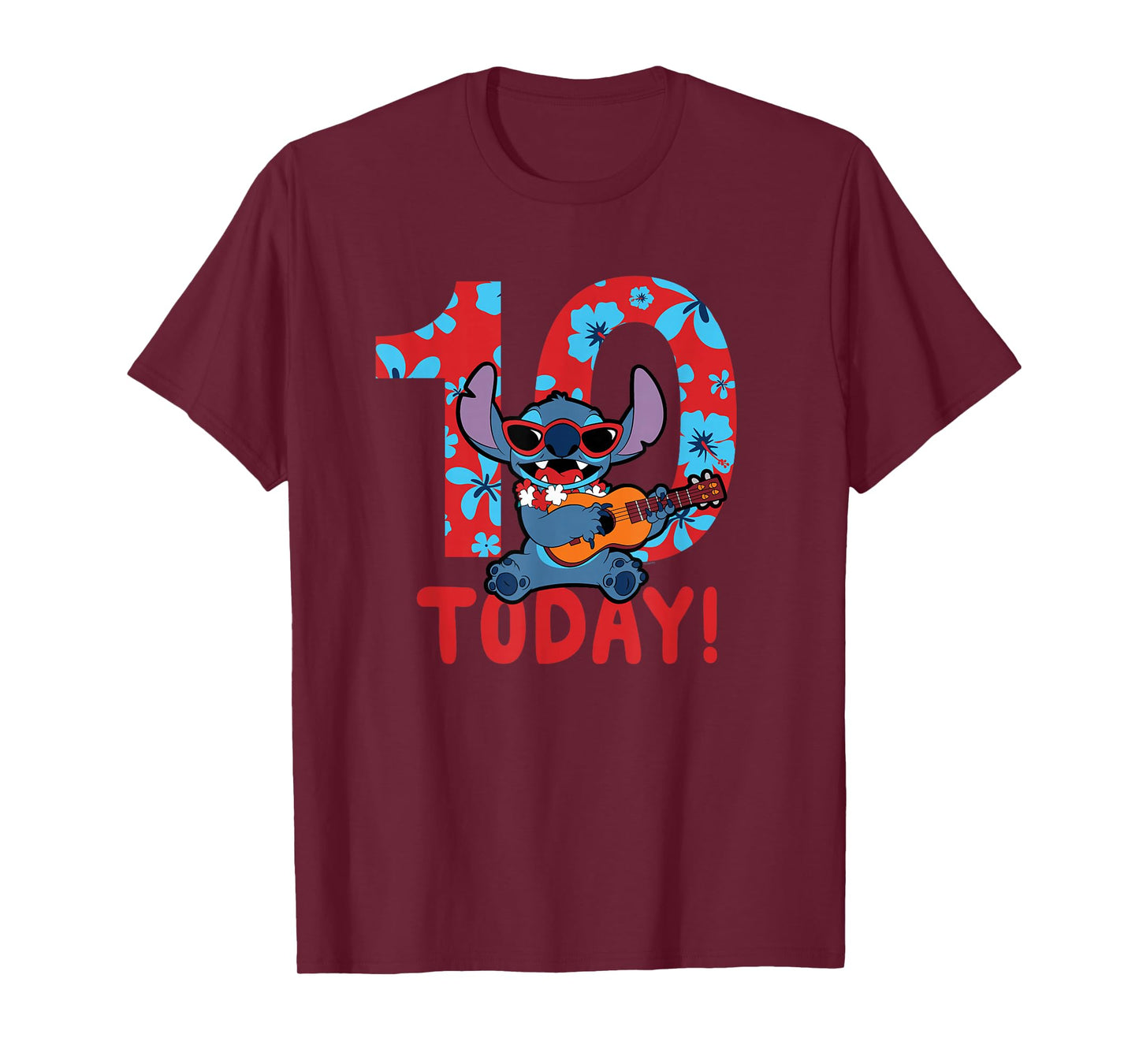 Disney Lilo & Stitch Tropical Birthday 10 Years Old Today T-Shirt