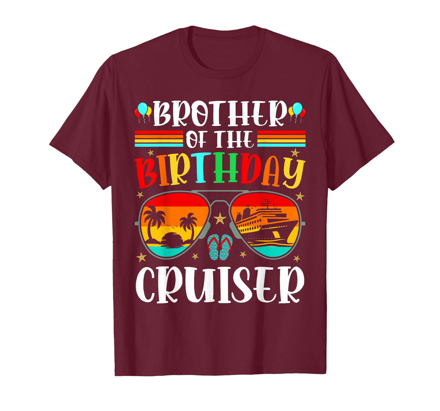 Brother of the Birthday Cruiser Sunglasses Cruise Crew Kids T-Shirt