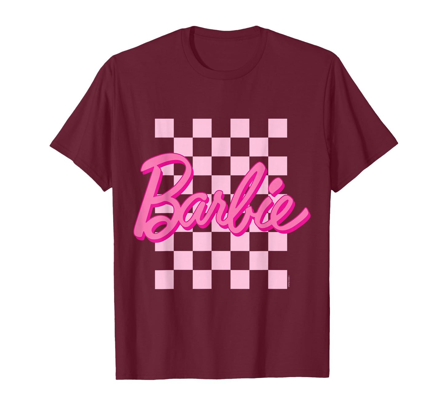 Barbie - Barbie Logo Checkered Background T-Shirt