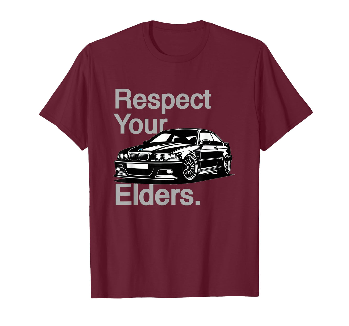 Russ Designs Respect Your Elders Vintage Euro E46 3 Series Unisex-Adults T-Shirt, Black, Small