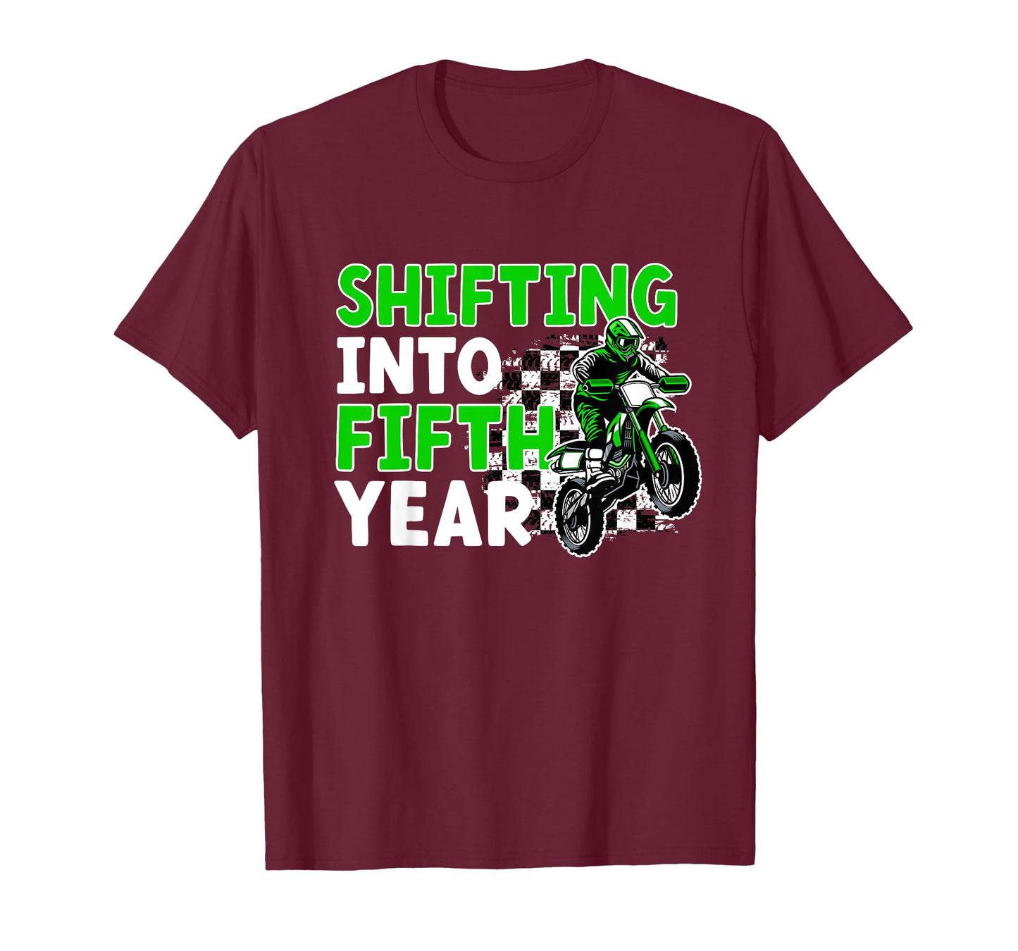 Kids 5th Dirt Bike Birthday Party 5 Year Old Dirt Biker T-Shirt