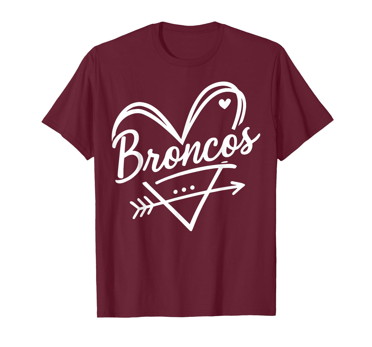 Vintage Broncos Heart Gift for Men Women Kid Boy Girl T-Shirt