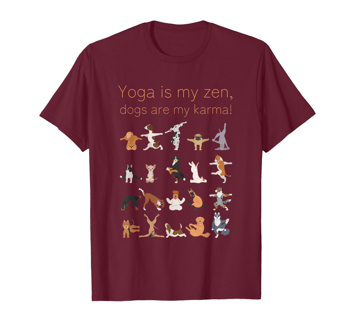 Yoga Zen Dogs Karma For Dog and Yoga Lovers T-Shirt