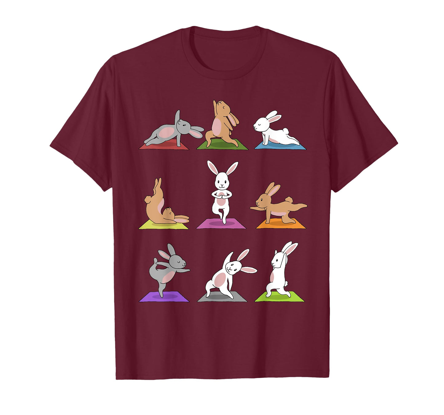 Bunny Yoga Funny Rabbits In Yoga Poses On Meditation Mats T-Shirt