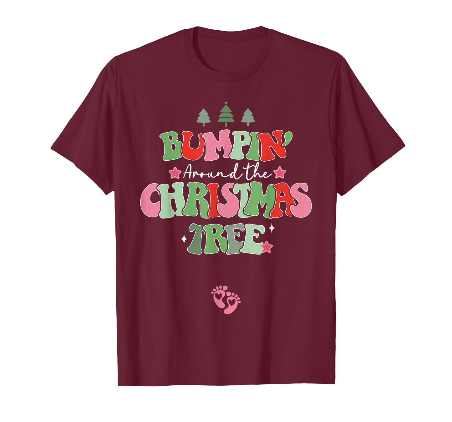 Bumping Around The Christmas Tree Christmas Pregnancy T-Shirt