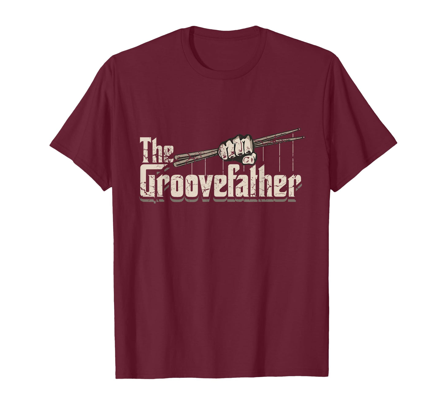 The Groovefather Vintage Drums Drumming Gifts Band Drummer T-Shirt