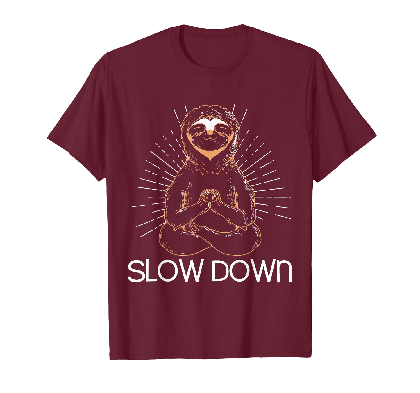 Meditating Sloth Slow Down Funny Yoga T-Shirt