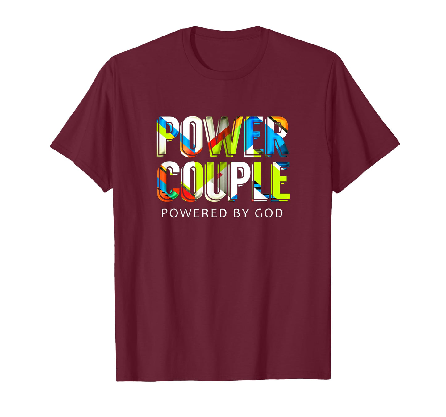 Power Couple, Powered By God Mens Christian Couple TShirt T-Shirt