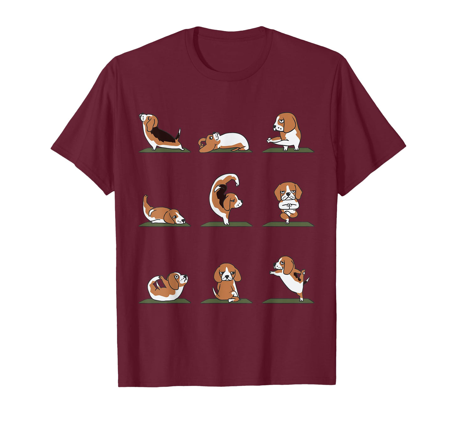 Beagle Yoga Asana Pose and Meditation T-Shirt by Huebucket T-Shirt