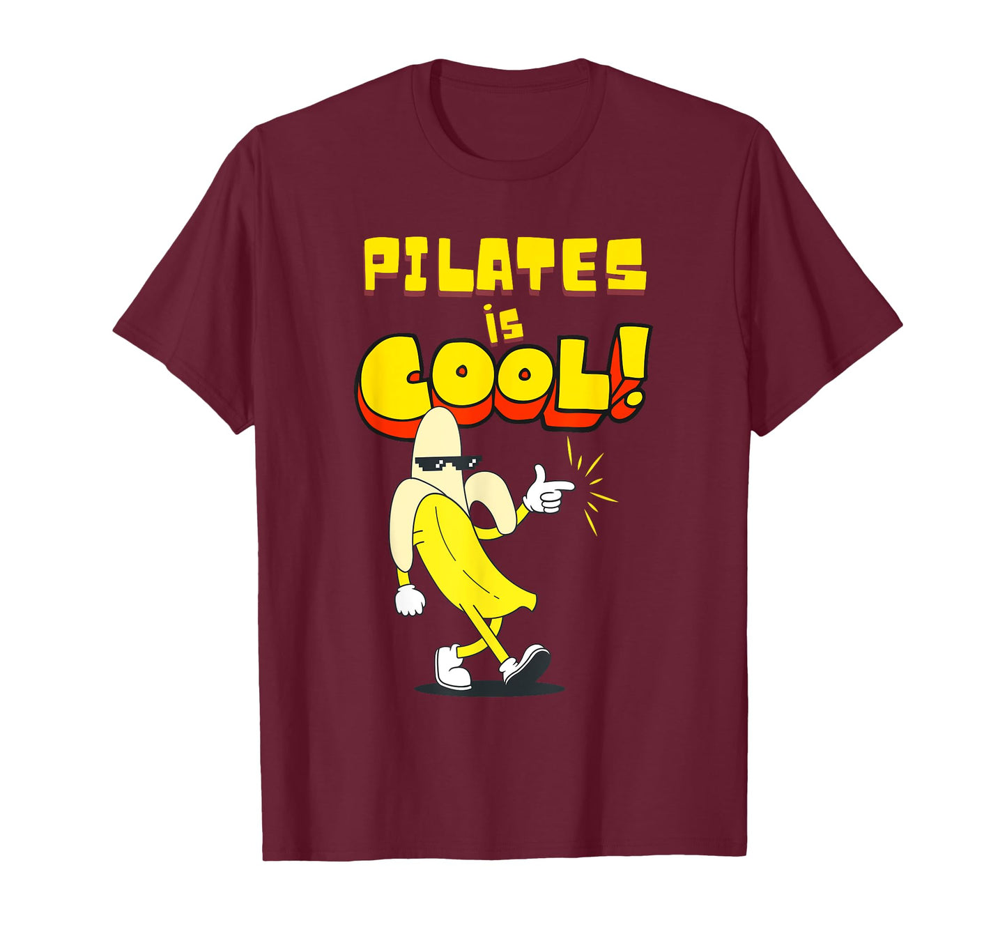 Pilates is Cool Banana Workout Yoga Exercise Mat T-Shirt