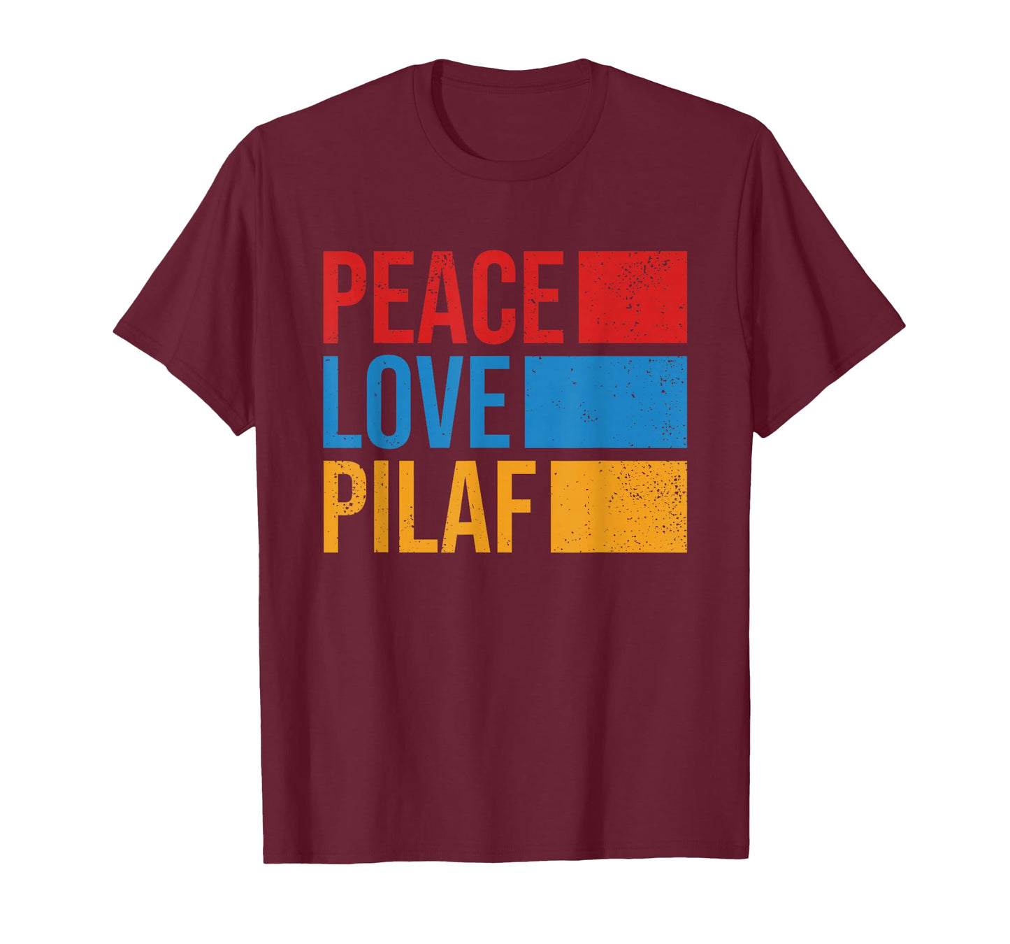 Peace Love Pilaf Armenian Flag Funny Retro Vintage Armenia T-Shirt