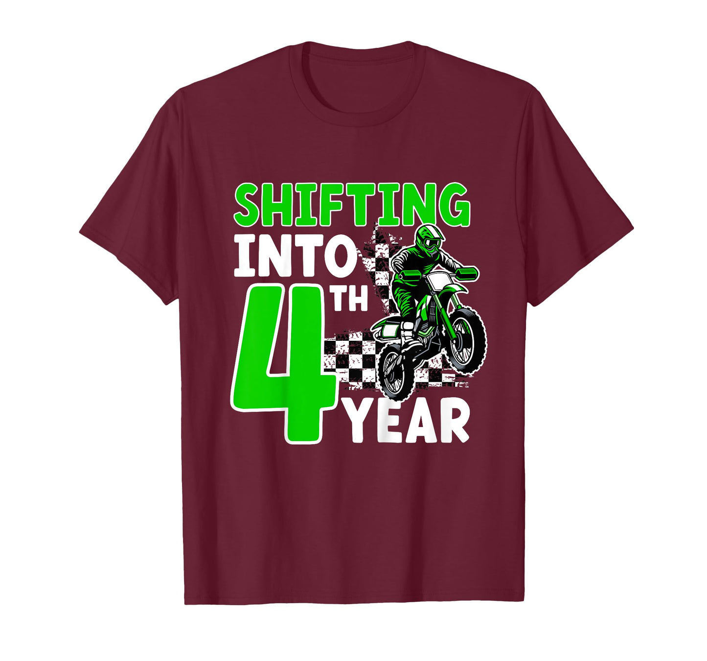Kids 4th Dirt Bike Birthday Party 4 Year Old Dirt Biker T-Shirt